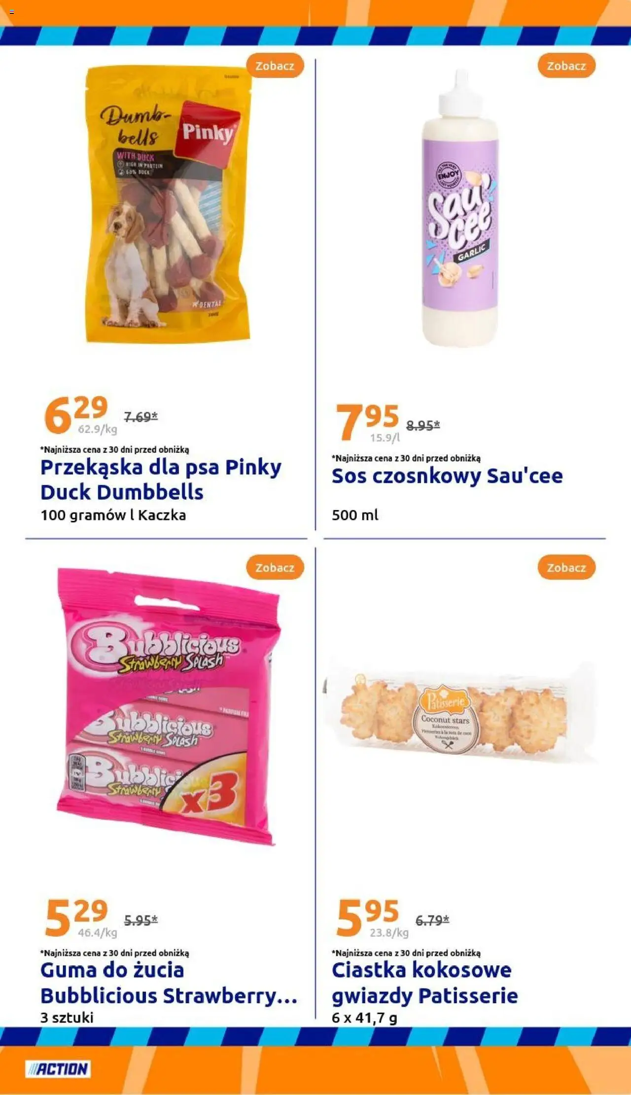 Action Gazetka od 17.09.2025 | Strona: 23 | Produkty: Sos czosnkowy, Kaczka, Guma do żucia, Ciastka