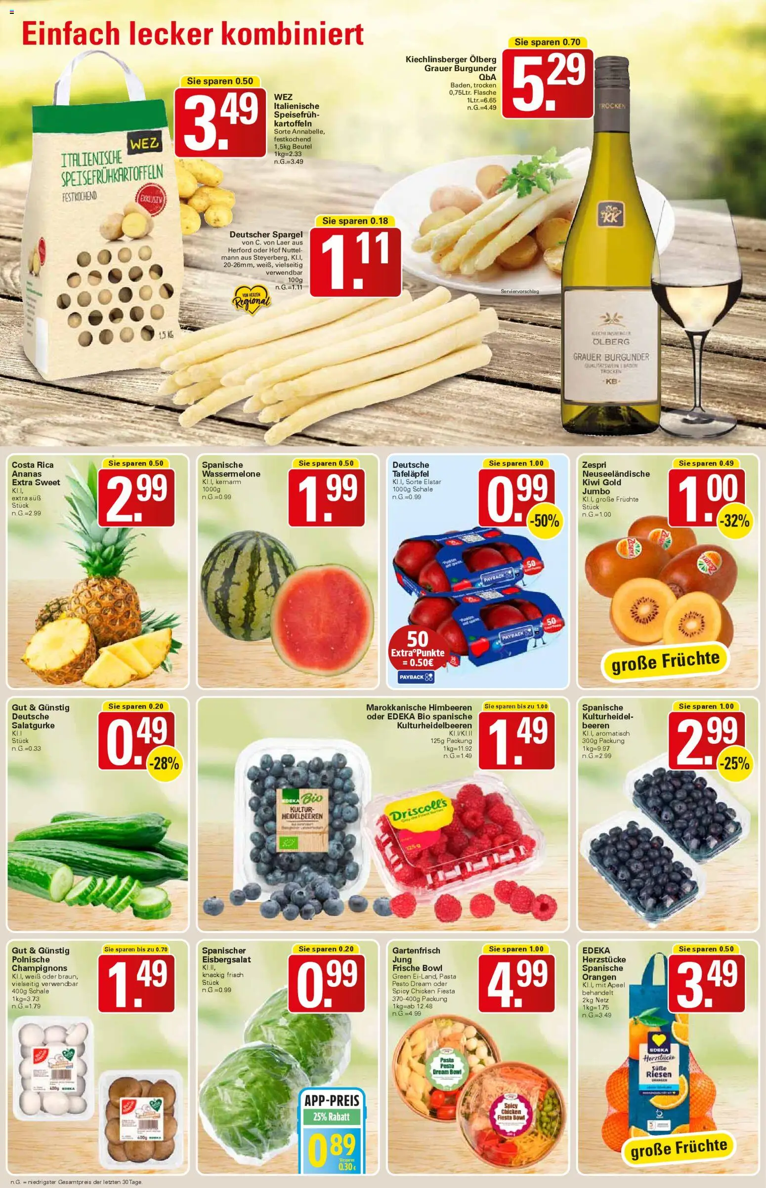 WEZ Prospekt 	 – gültig ab 27.04.2026 | Seite: 4 | Produkte: Himbeeren, Orangen, Champignons, Kartoffeln
