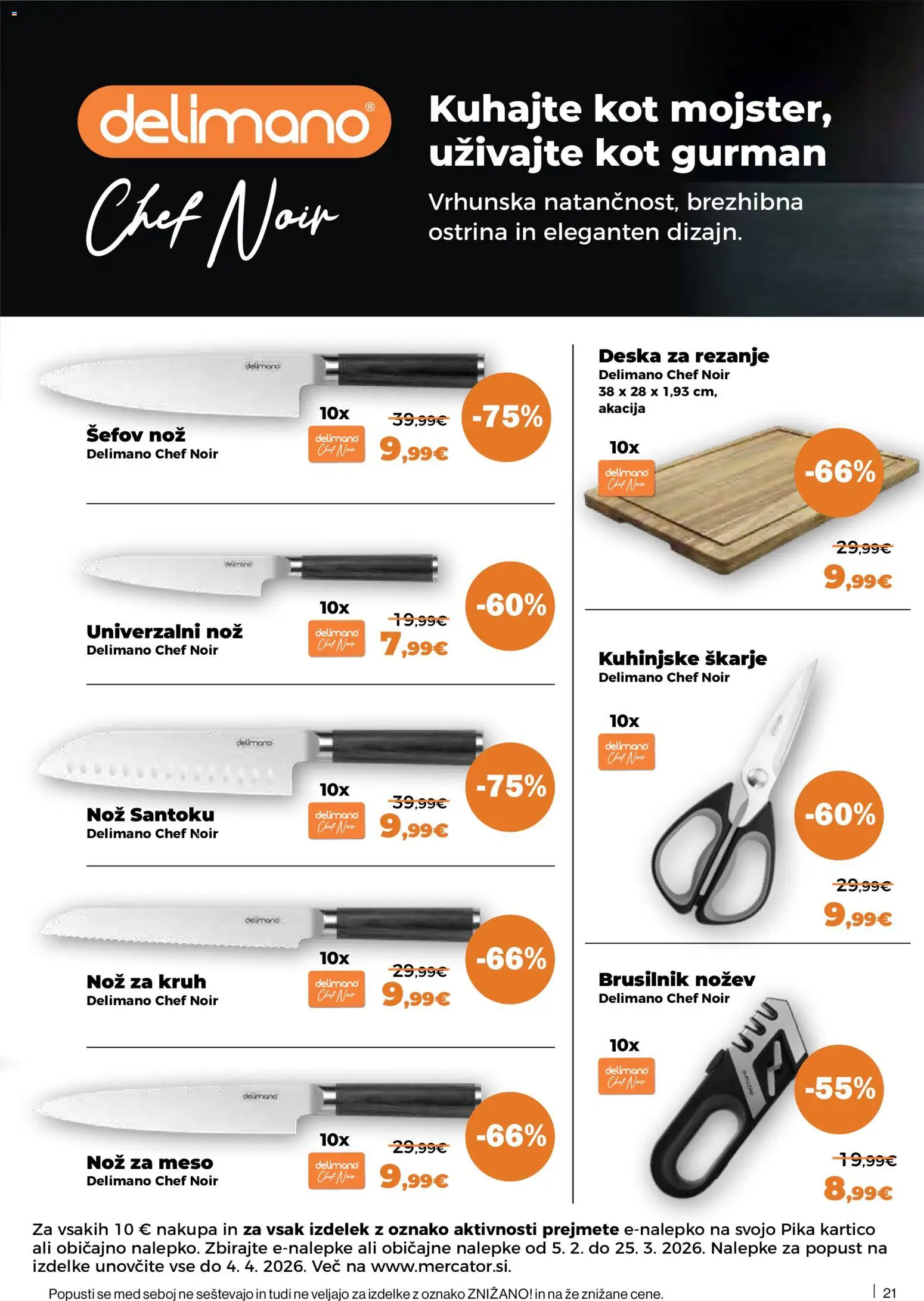 Novi Mercator katalog ponudbe – veljaven od 12.03.2026 | Stran: 21 | Izdelki: Nož, Kruh, Brusilnik