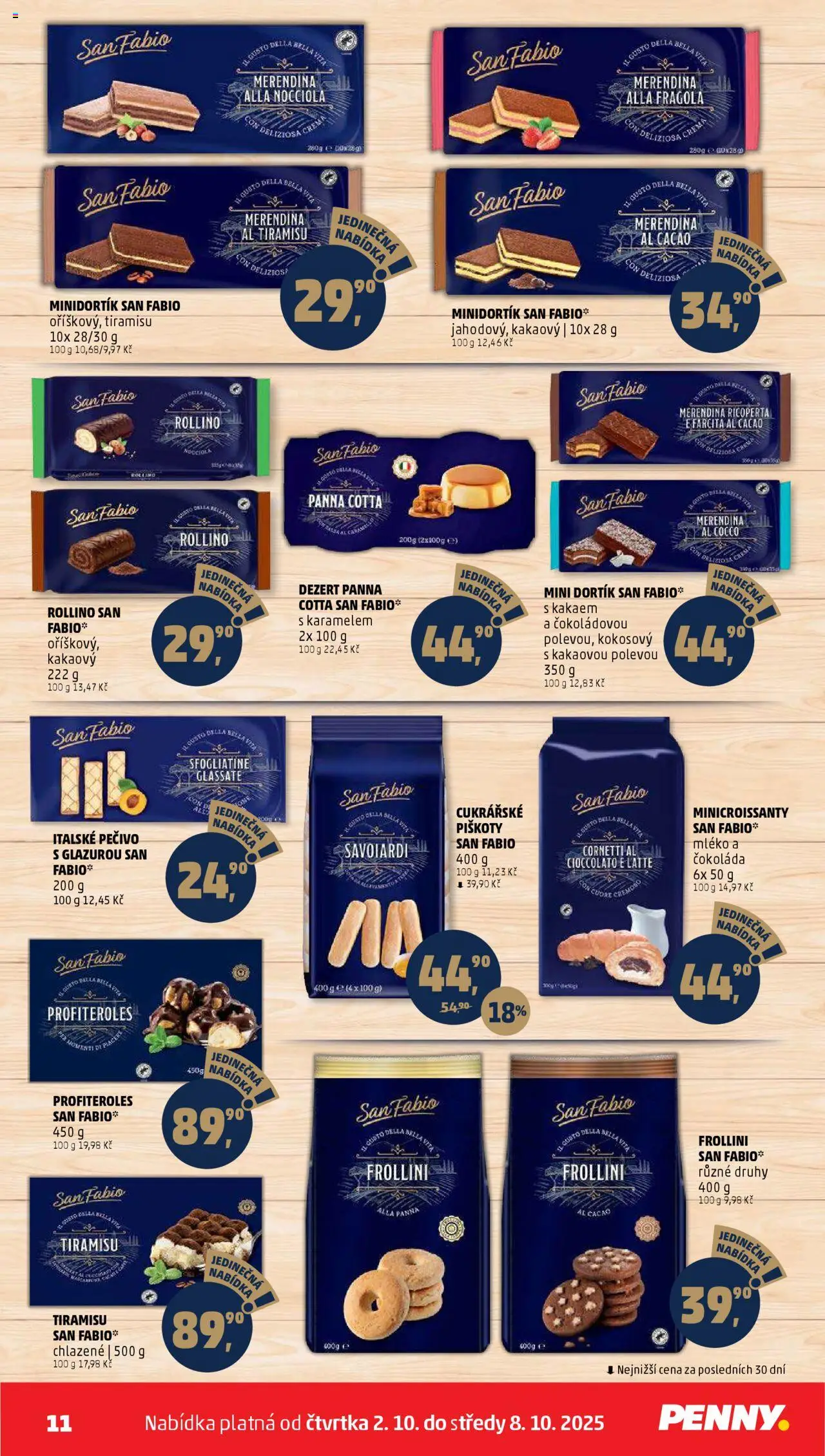 Penny Market leták - Čtvrtečník od 02.10.2025 | Strana: 11 | Produkty: Mléko, Tiramisu, Čokoláda, Piškoty