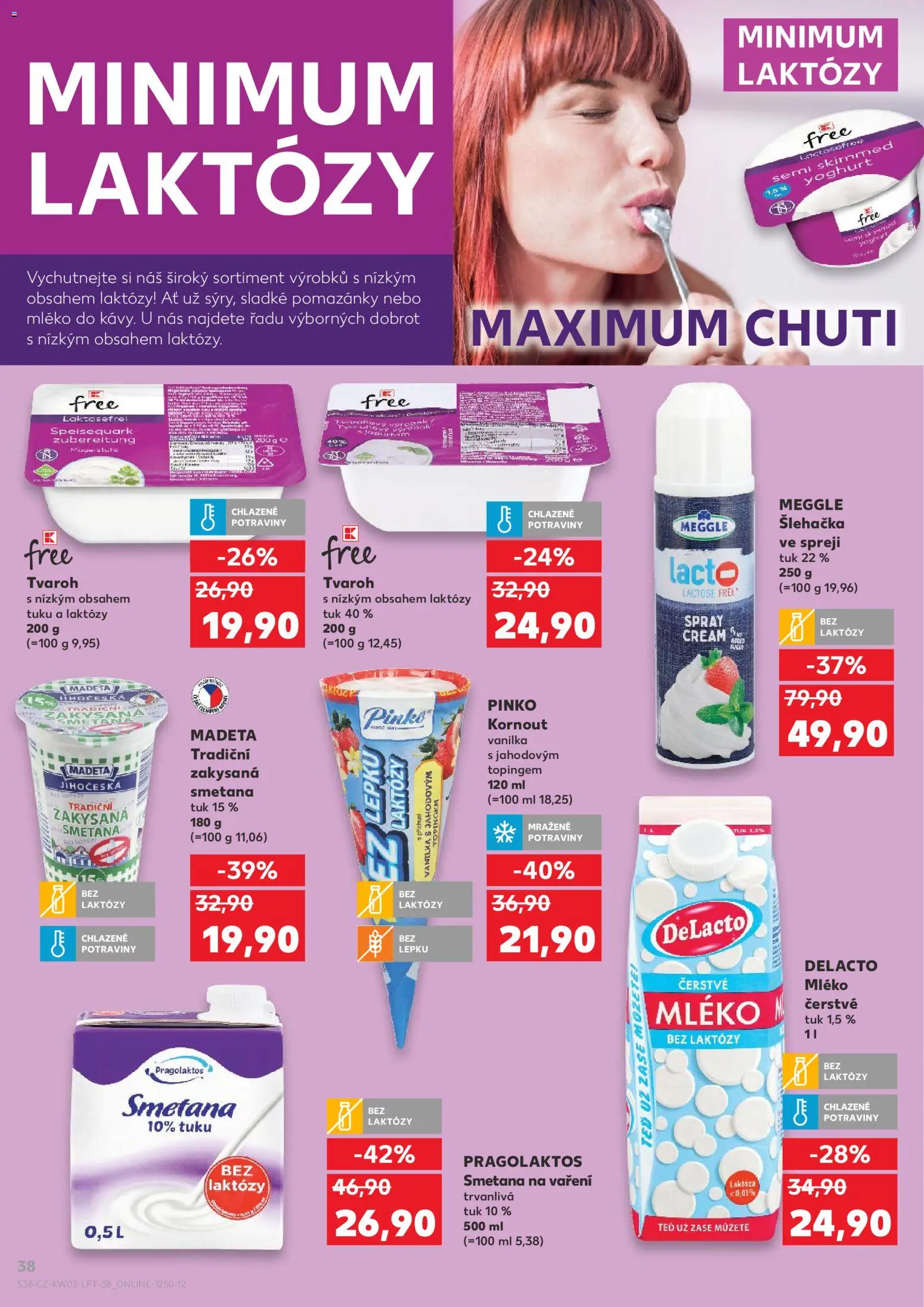 Kaufland leták - Brno od 14.01.2026 | Strana: 38 | Produkty: Mléko, Šlehačka, Zakysaná smetana, Potraviny