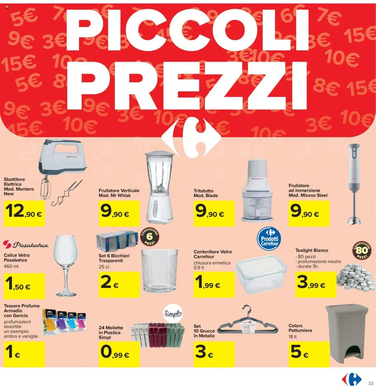 Volantino Carrefour del 15.09.2025 | Pagina: 33 | Prodotti: Frullatore, Contenitore, Armadio, Grucce