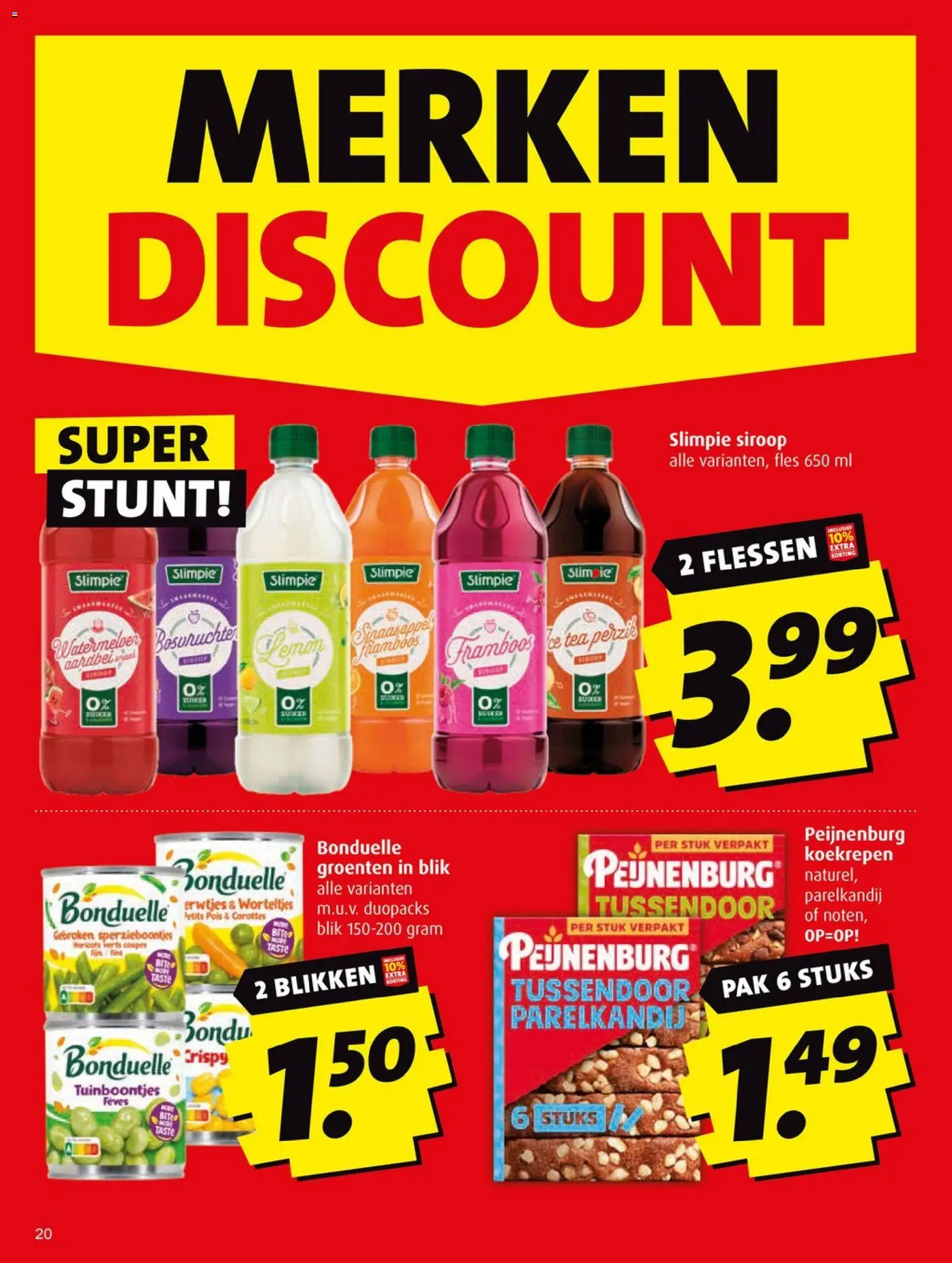 {H1} | Pagina: 20 | Producten: Waffelini, Fles, Groenten