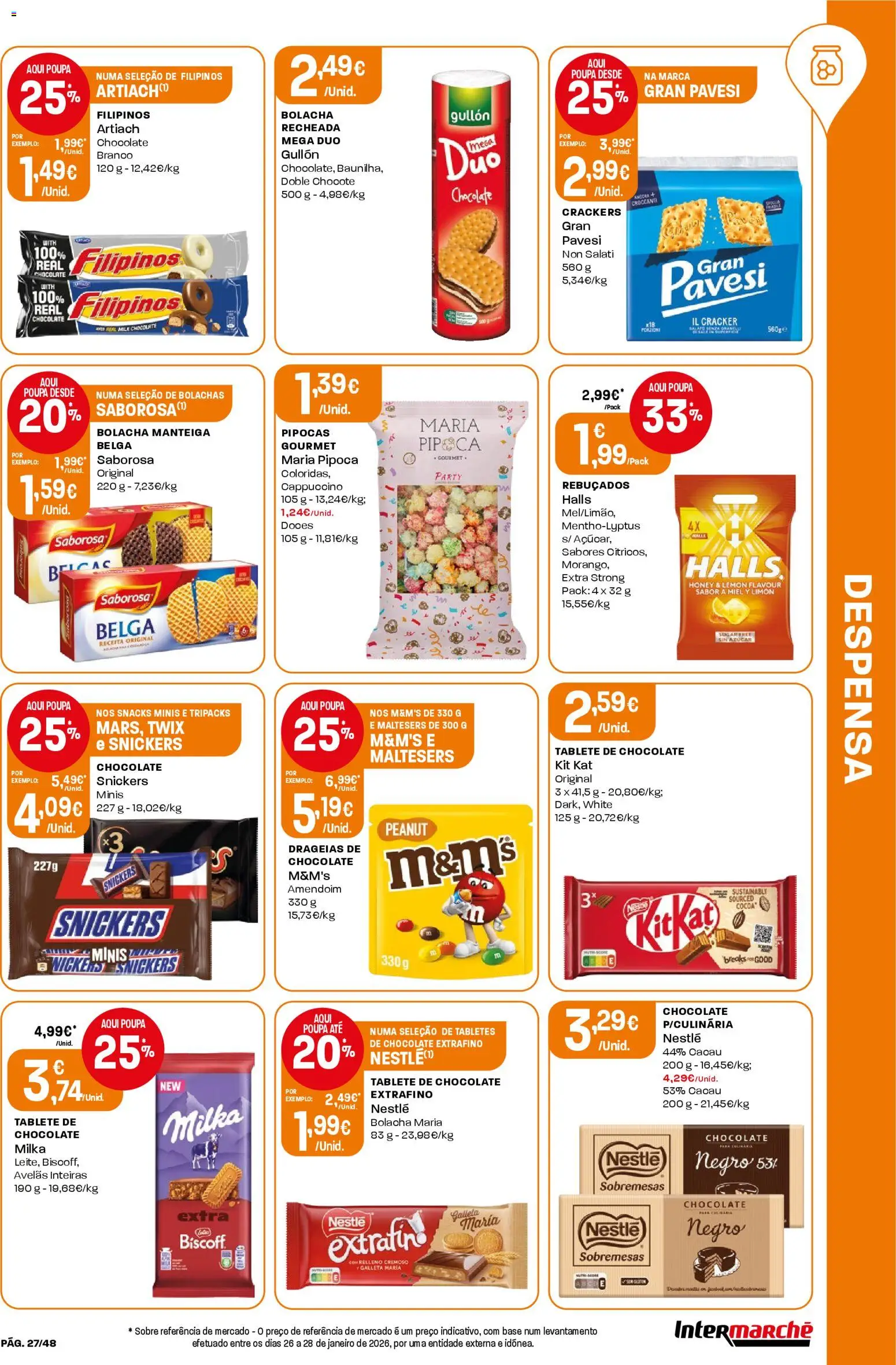 Intermarché folheto │ válido de 05.03.2026 | Página: 27 | Produtos: Avelãs, Filipinos, Bolachas, Rebuçados