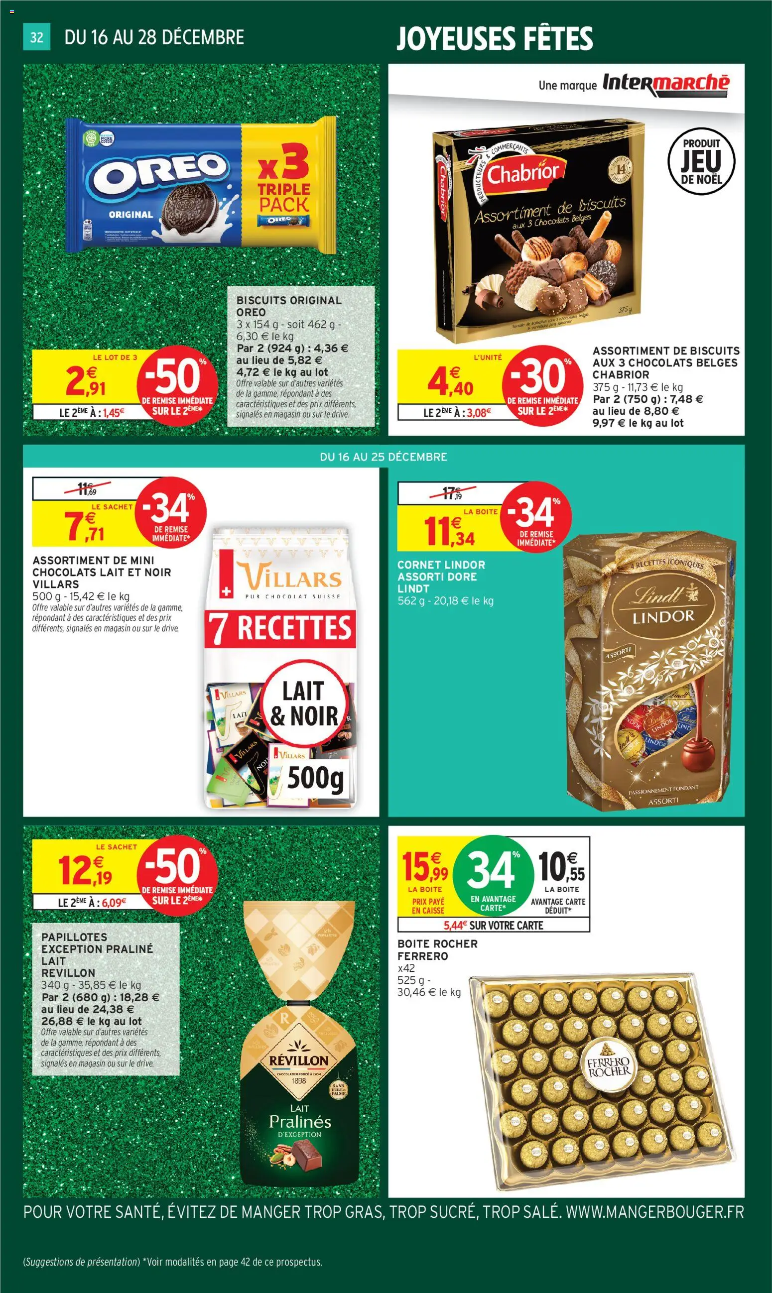 {H1} | Page: 32 | Produits: Chocolats belges, Ferrero rocher, Biscuits, Papillotes