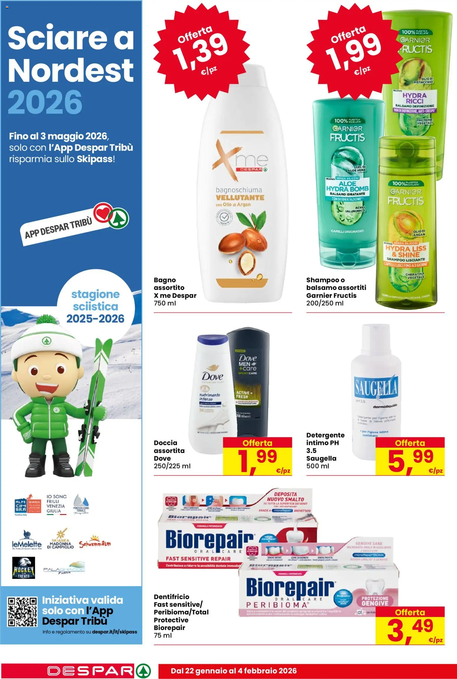 Volantino Despar del 22.01.2026 | Pagina: 18 | Prodotti: Bagnoschiuma, Detergente, Bagno, Doccia