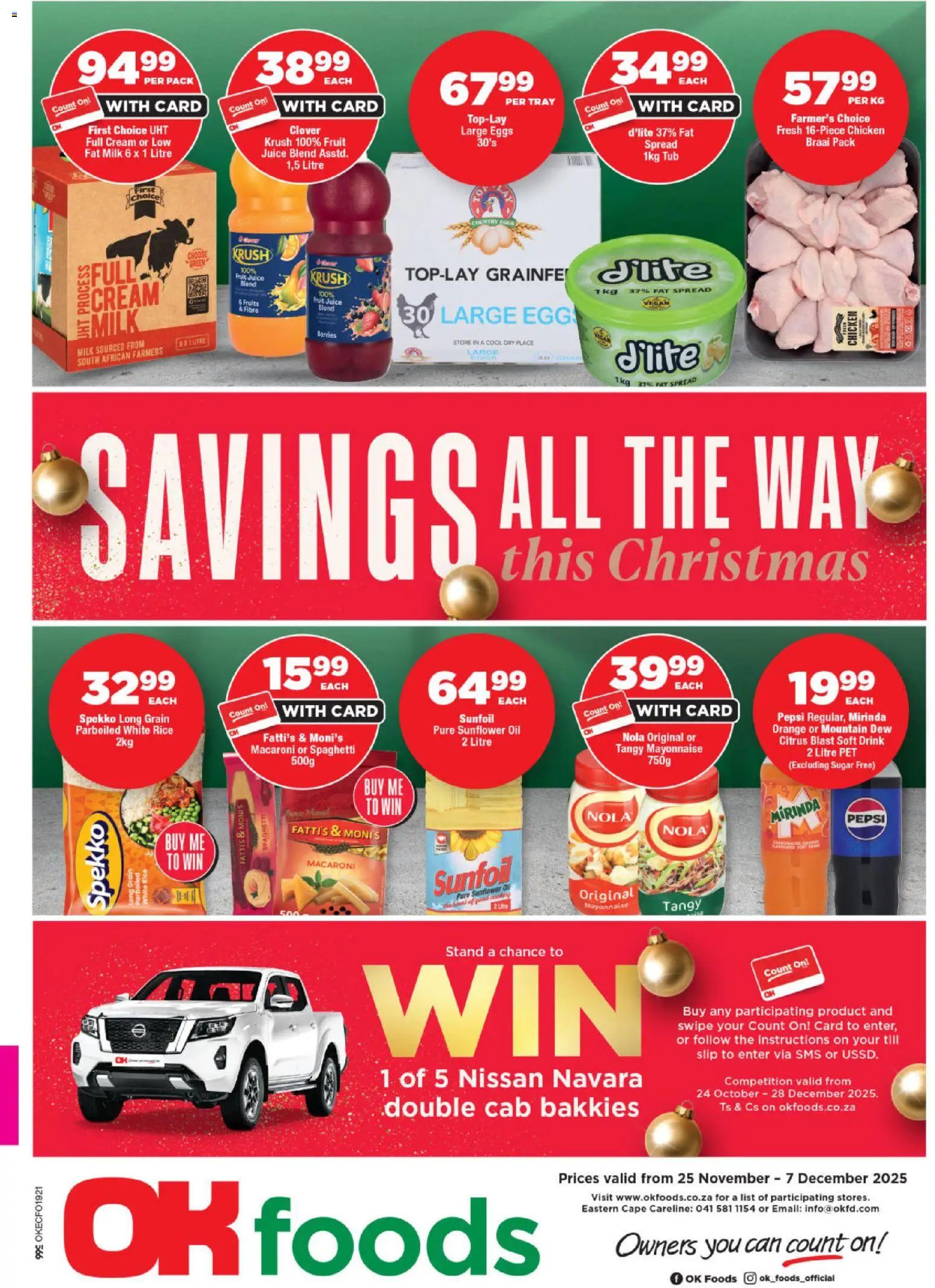 New OK Foods catalogue – valid from 25.11.2025 | Page: 1 | Products: Tray, Oil, Rice, Fruit