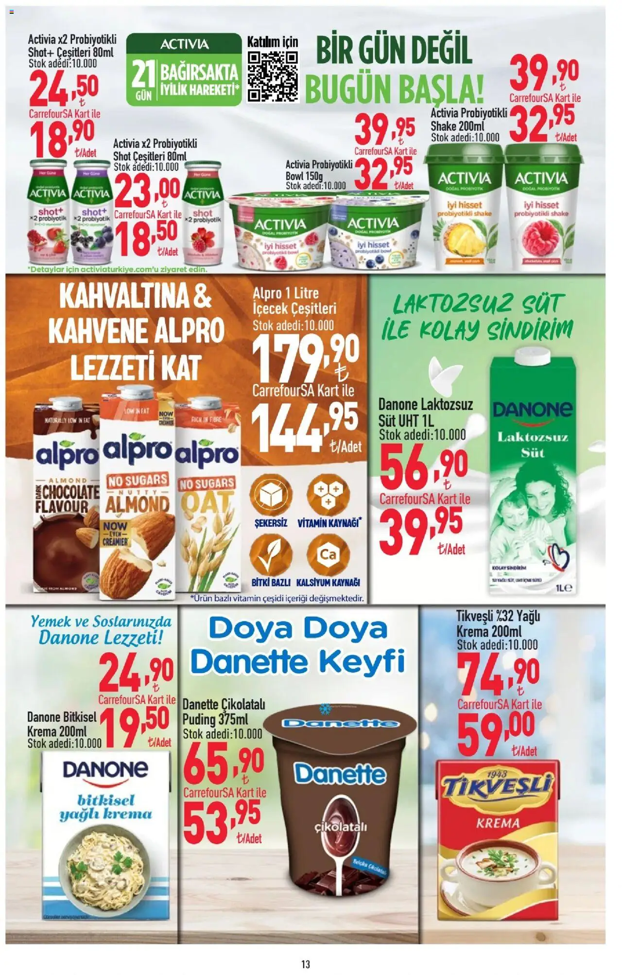 CarrefourSA Katalog - 10.06.2025 tarihinden itibaren geçerlidir | Sayfa: 13 | Ürünler: Süt, Krema