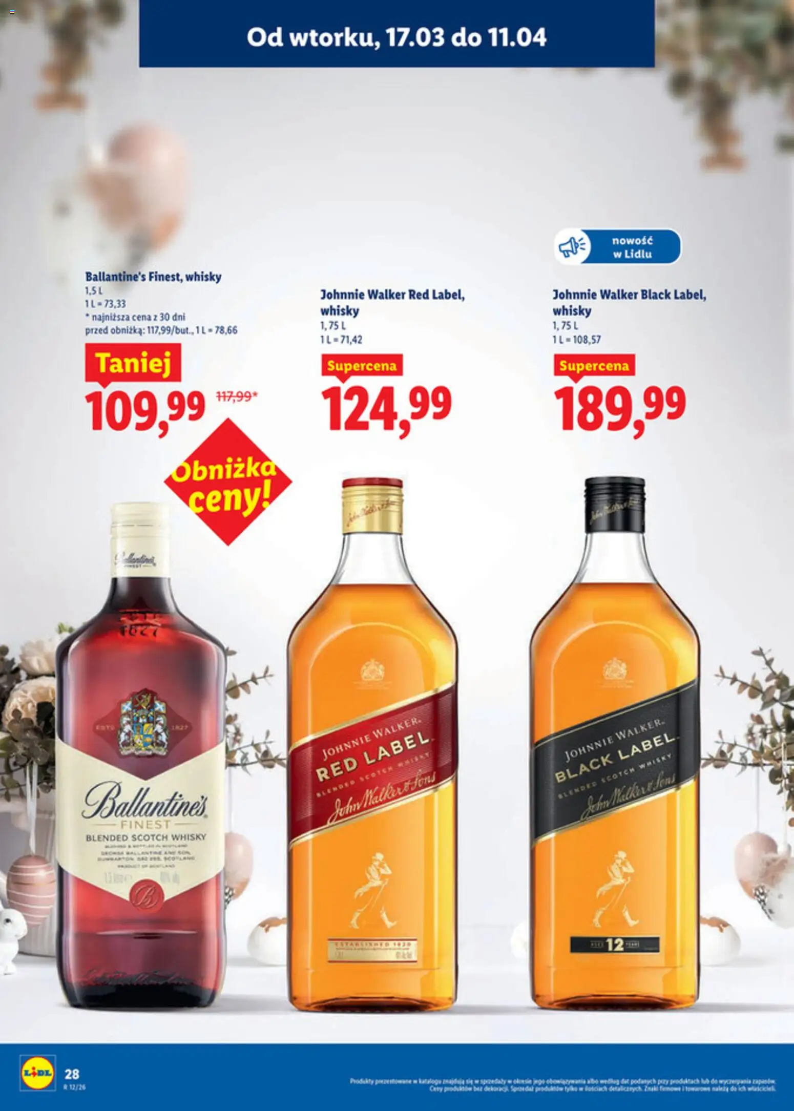 Lidl Katalog alkoholi mocnych i win od 17.03.2026 | Strona: 29 | Produkty: Red label, Black Label, Whisky