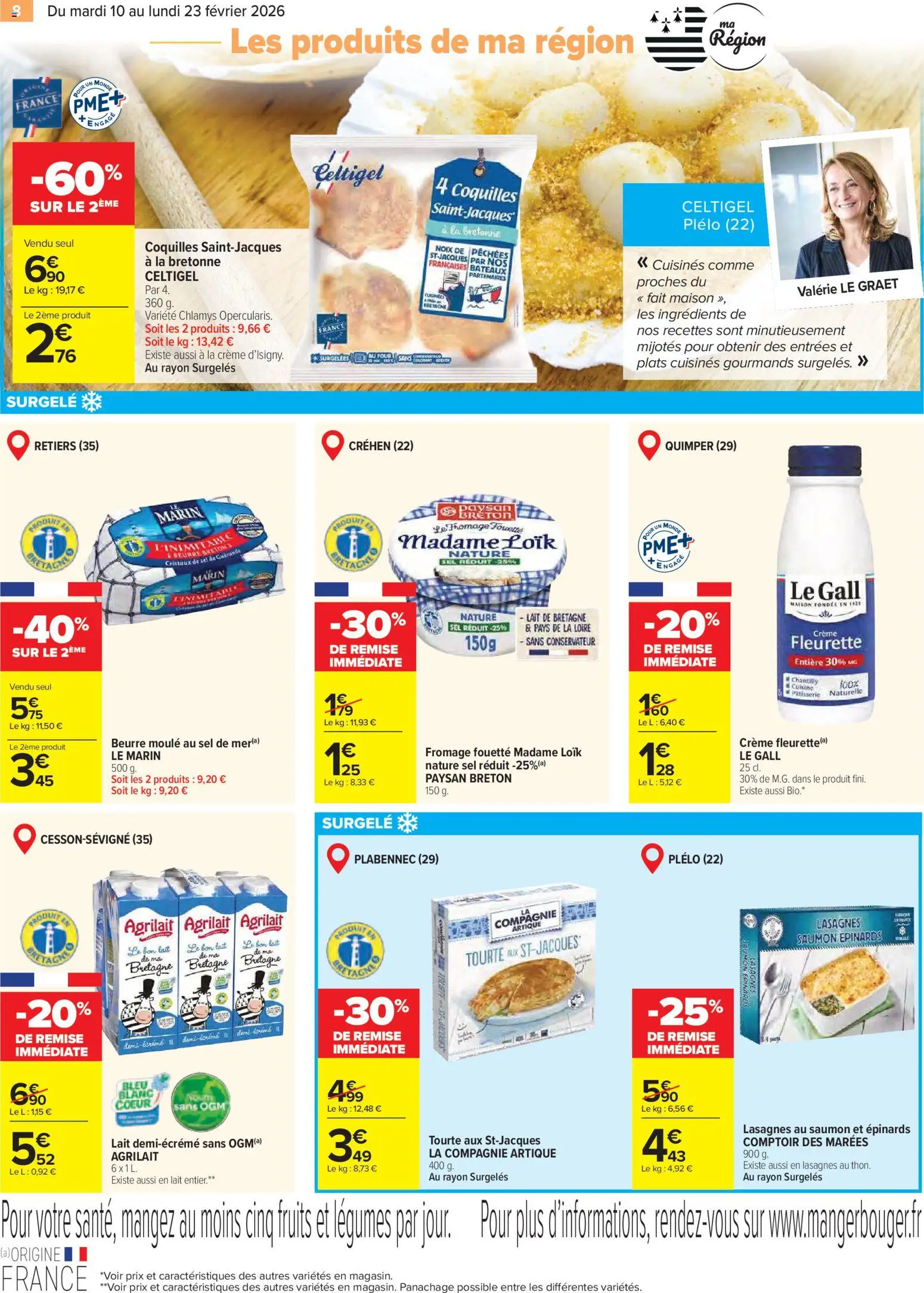 {H1} | Page: 8 | Produits: Lasagnes, Lait, Fromage, Saumon