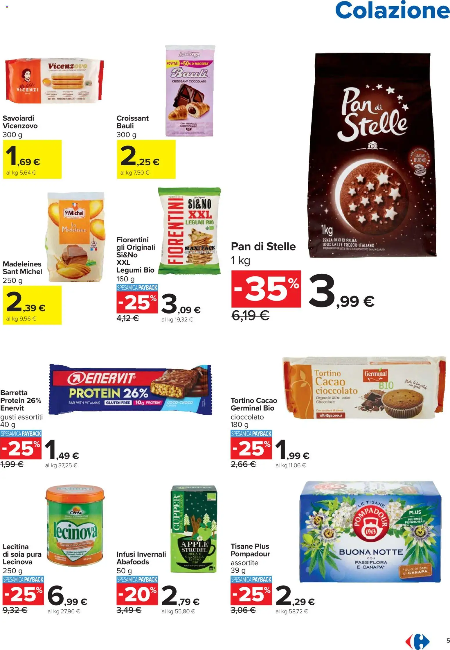 Volantino Carrefour del 30.10.2025 | Pagina: 5 | Prodotti: Olio, Croissant, Cacao, Savoiardi