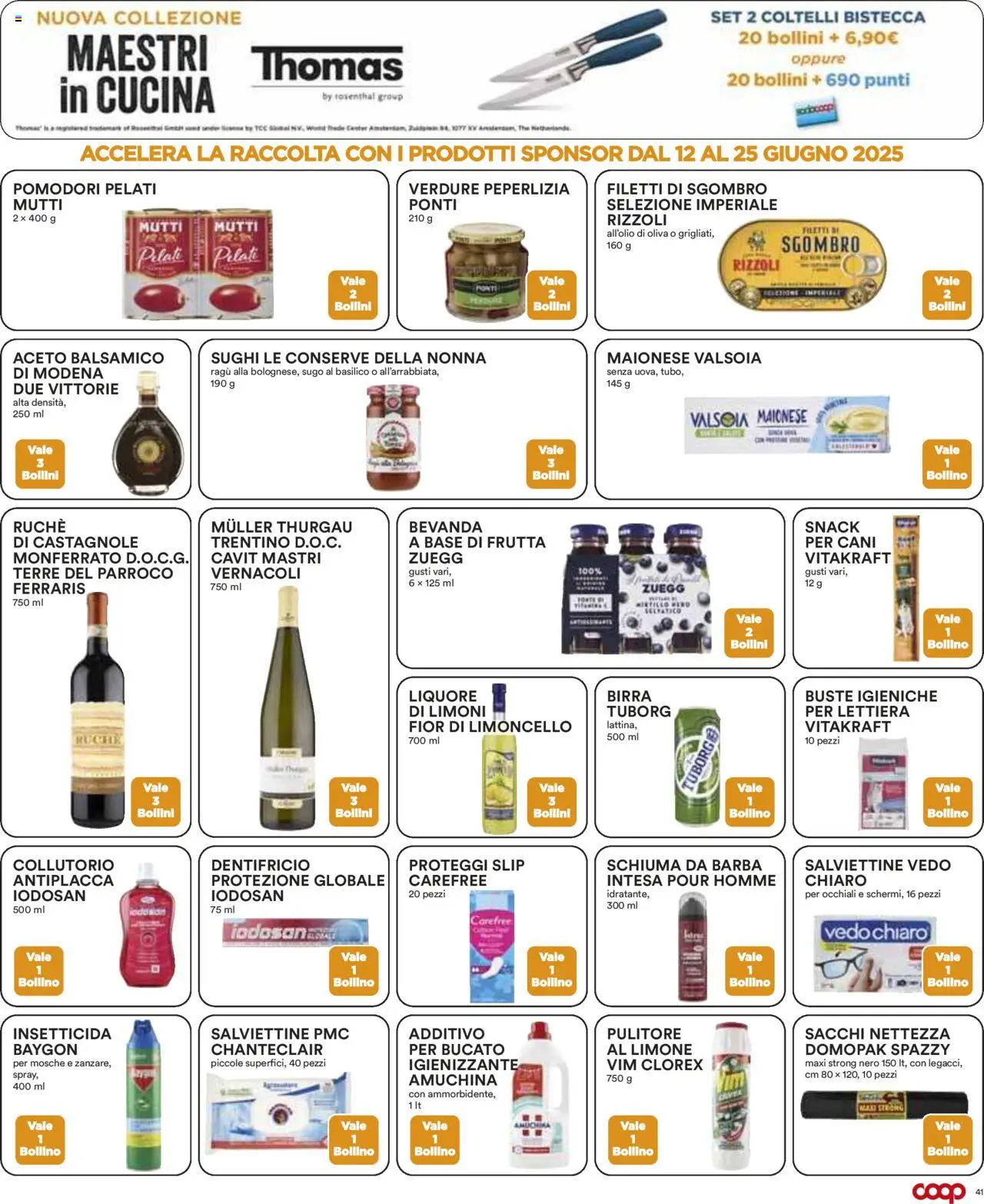 Volantino COOP del 12.06.2025 | Pagina: 41 | Prodotti: Proteggi slip, Frutta, Ragú, Sgombro
