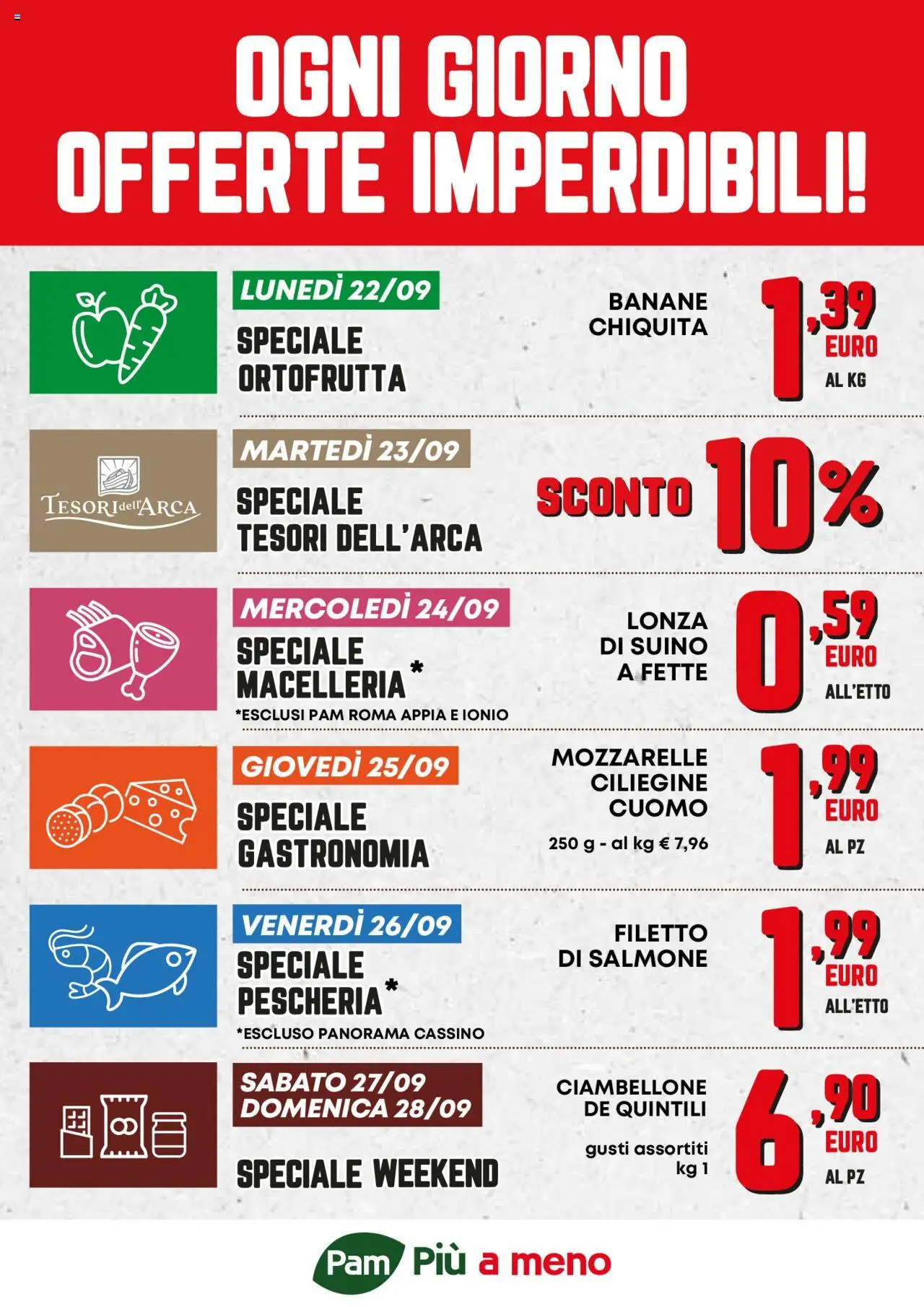 Volantino Panorama del 22.09.2025 | Pagina: 1 | Prodotti: Salmone, Banane, Suino