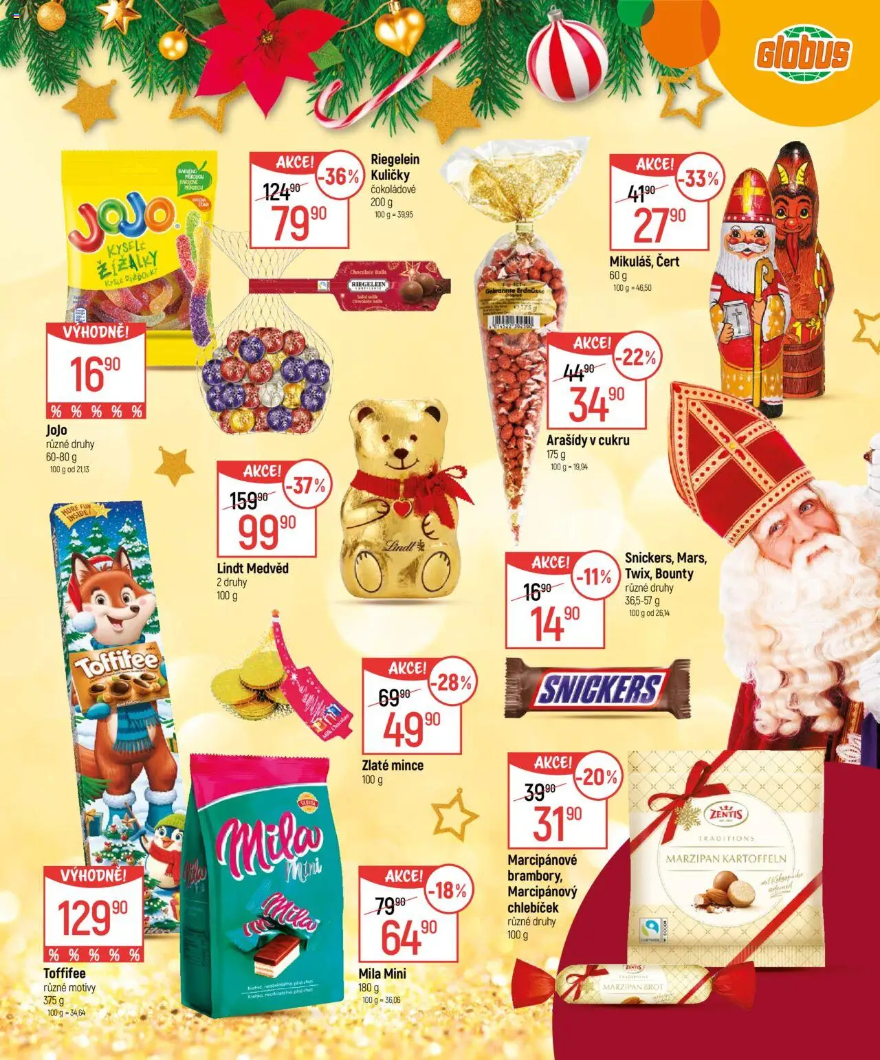 Globus leták - Mikuláš od 15.10.2025 | Strana: 5 | Produkty: Jojo, Lindt, Mila, Kuličky