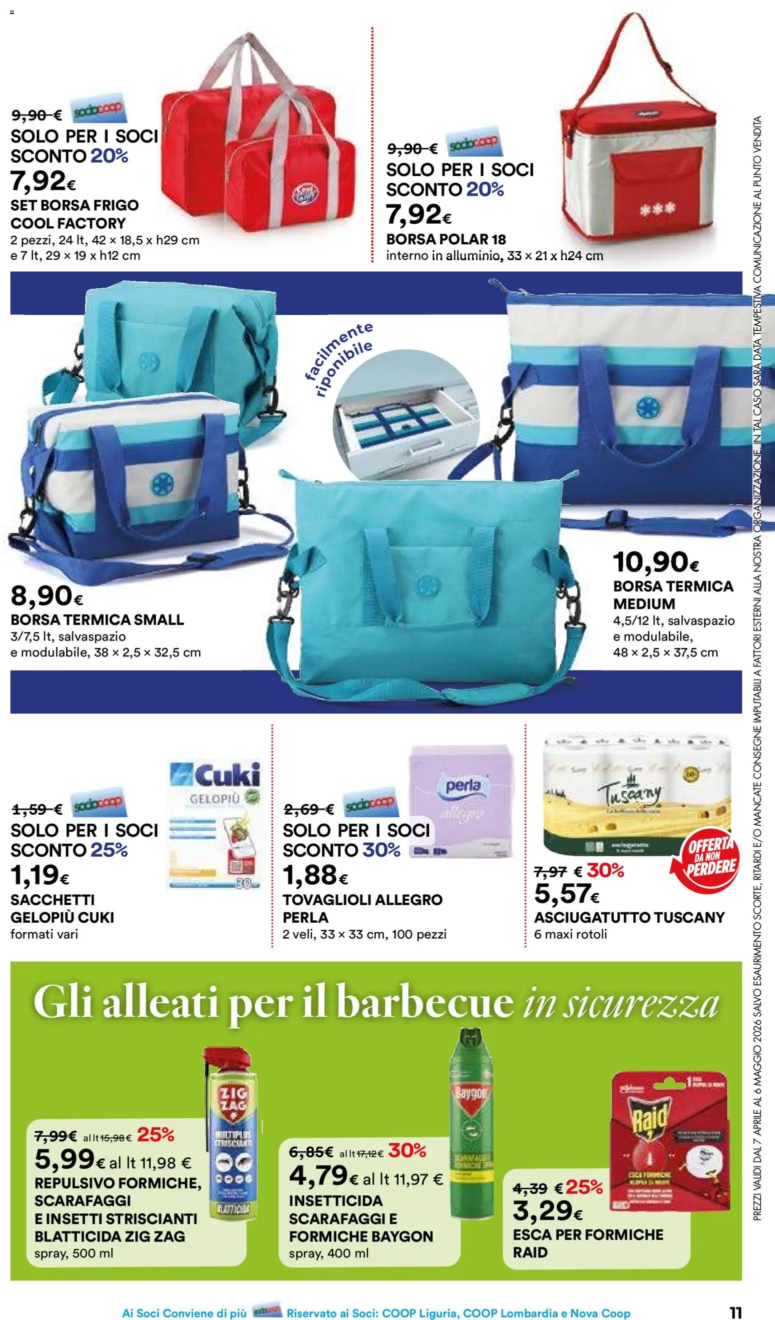 Volantino Ipercoop del 07.04.2026 | Pagina: 11 | Prodotti: Barbecue, Borsa termica, Data, Asciugatutto