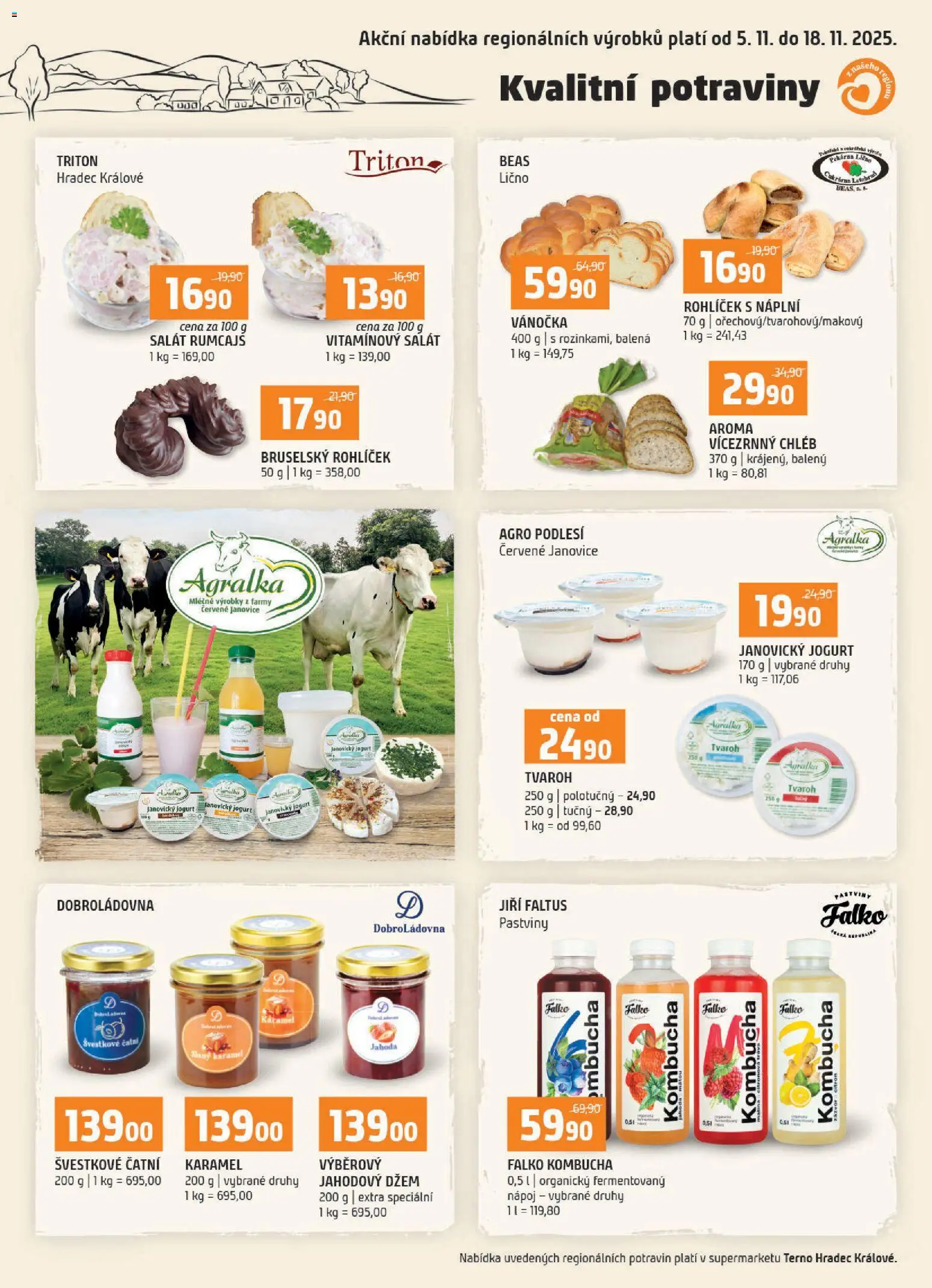 Terno leták - Hradec Králové od 05.11.2025 | Strana: 1 | Produkty: Džem, Vánočka, Pekárna, Potraviny