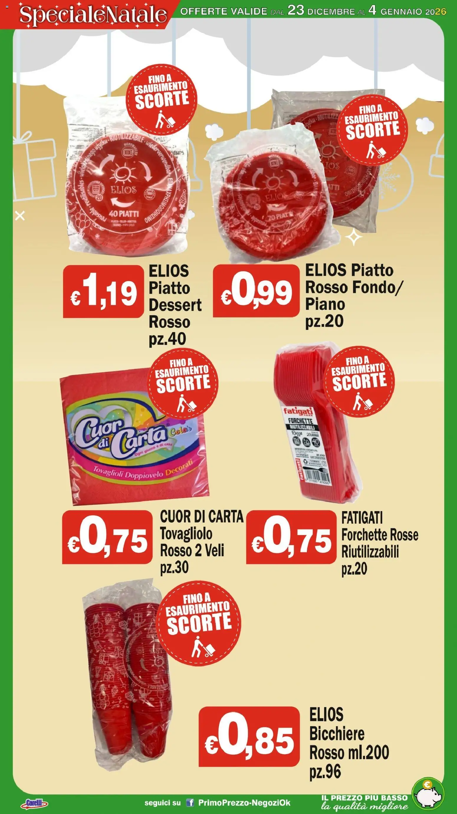 Volantino Primo Prezzo del 23.12.2025 | Pagina: 16 | Prodotti: Piatto