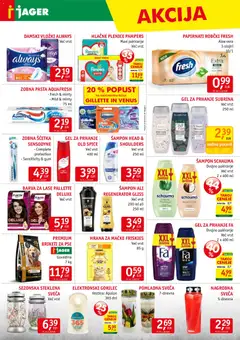 Jager katalog akcije – veljaven od 25.03.2026 | Stran: 14 | Izdelki: Sveča, Robčki, Zobna scetka, Barva