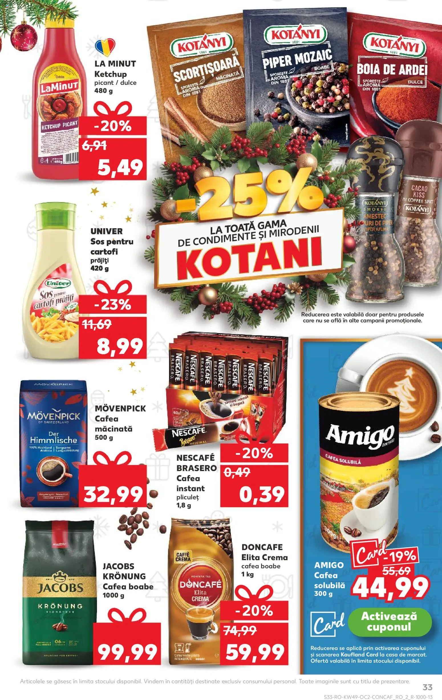 Noul catalog Kaufland – valabil de la 03.12.2025 | Pagină: 33 | Produse: Cafea, Ketchup, Condimente, Piper