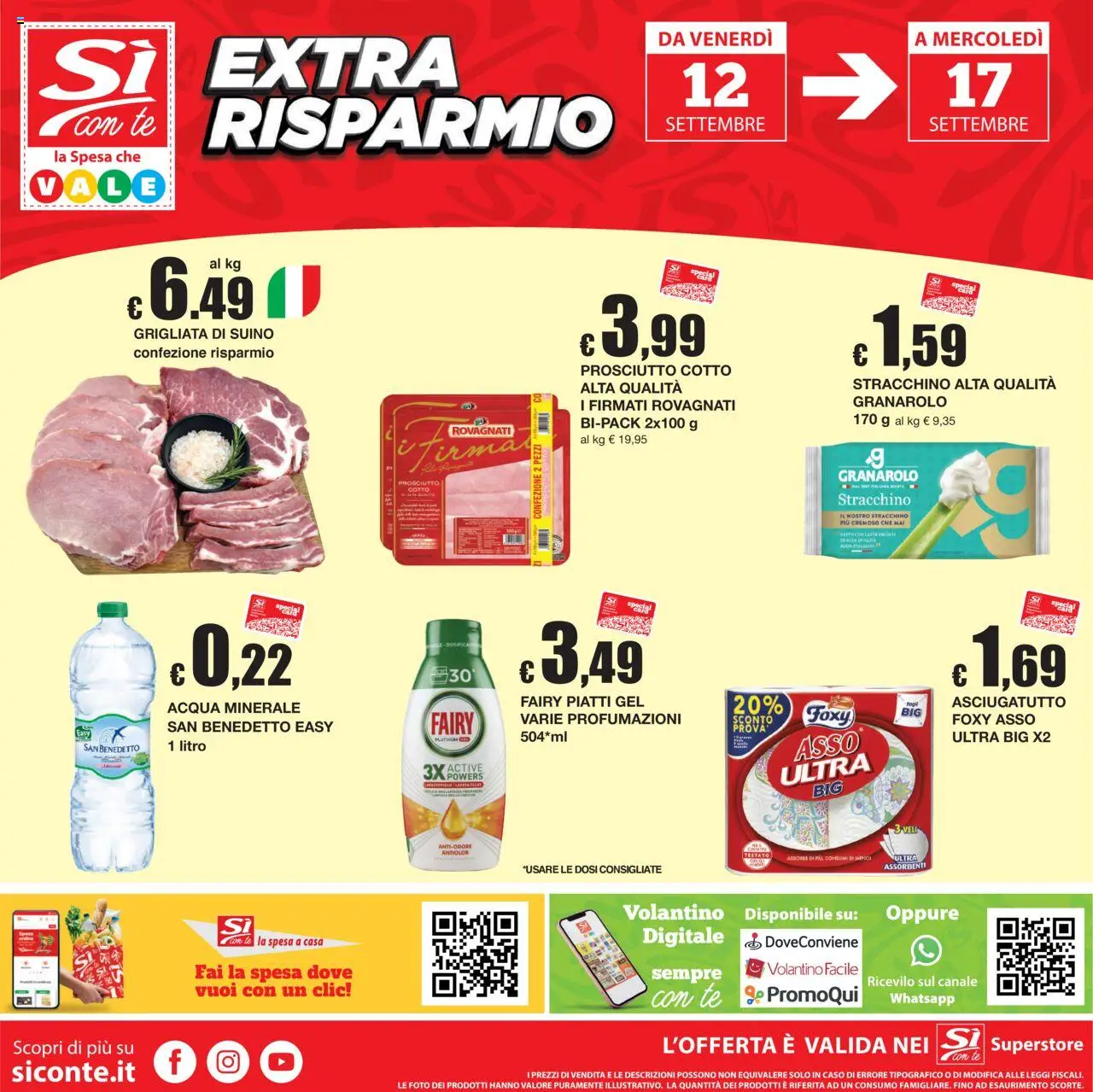 Volantino Sì con Te del 04.09.2025 | Pagina: 24 | Prodotti: Tè, Acqua, Prosciutto, Acqua minerale