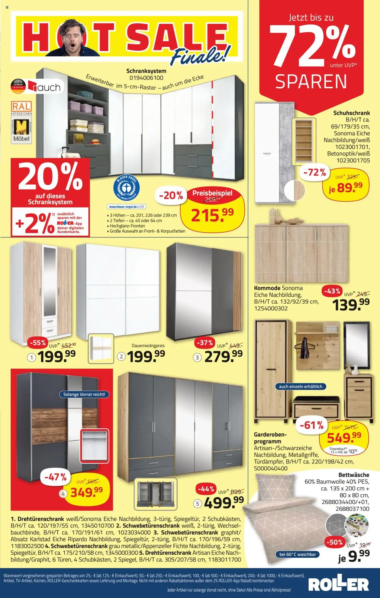 Roller Prospekt 	 - gültig ab dem 17.08.2025 | Seite: 5 | Produkte: Kommode, Schwebetürenschrank, Drehtürenschrank, Bettwäsche