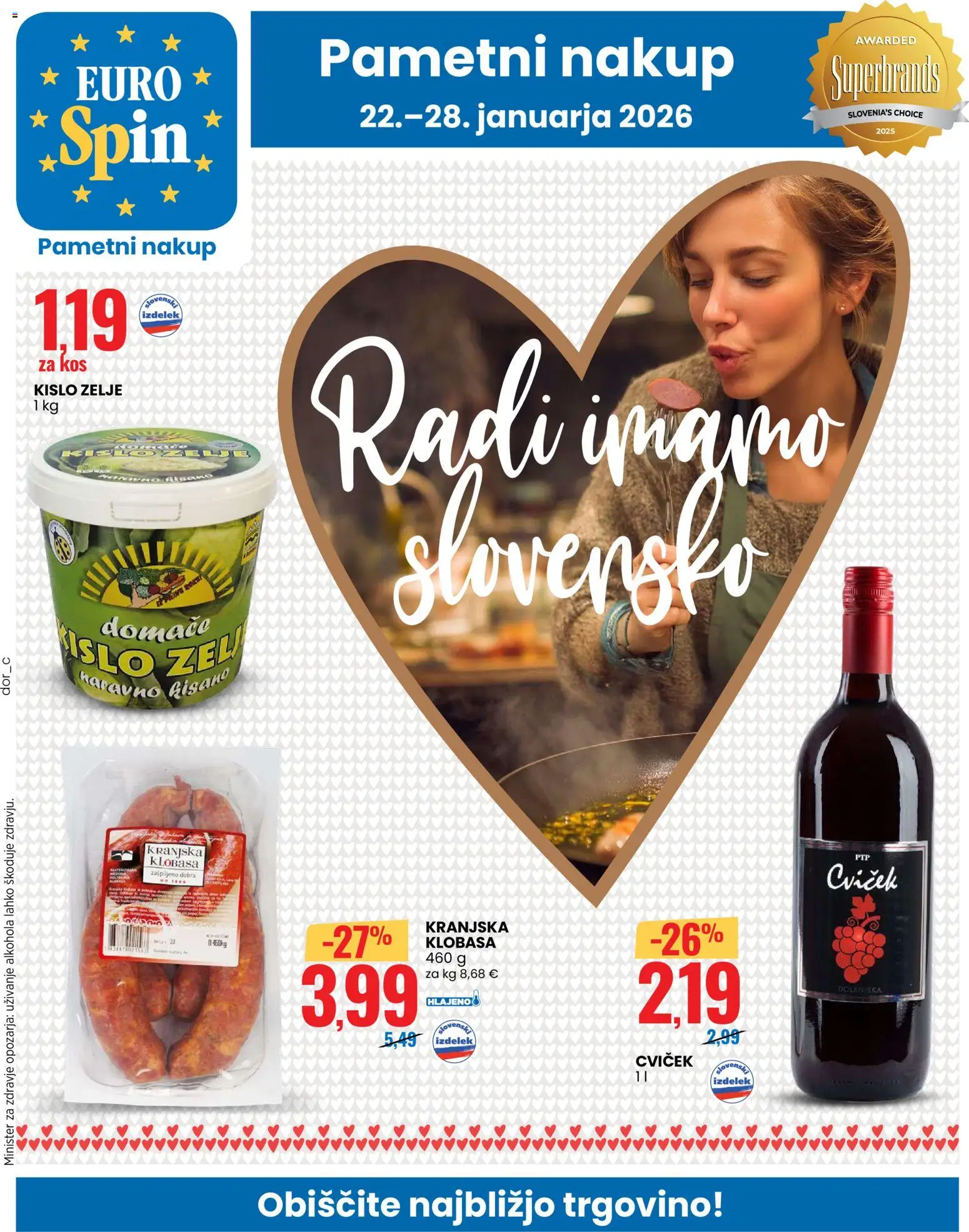 Novi Eurospin katalog ponudbe – veljaven od 22.01.2026 | Stran: 1 | Izdelki: Kos, Zelje