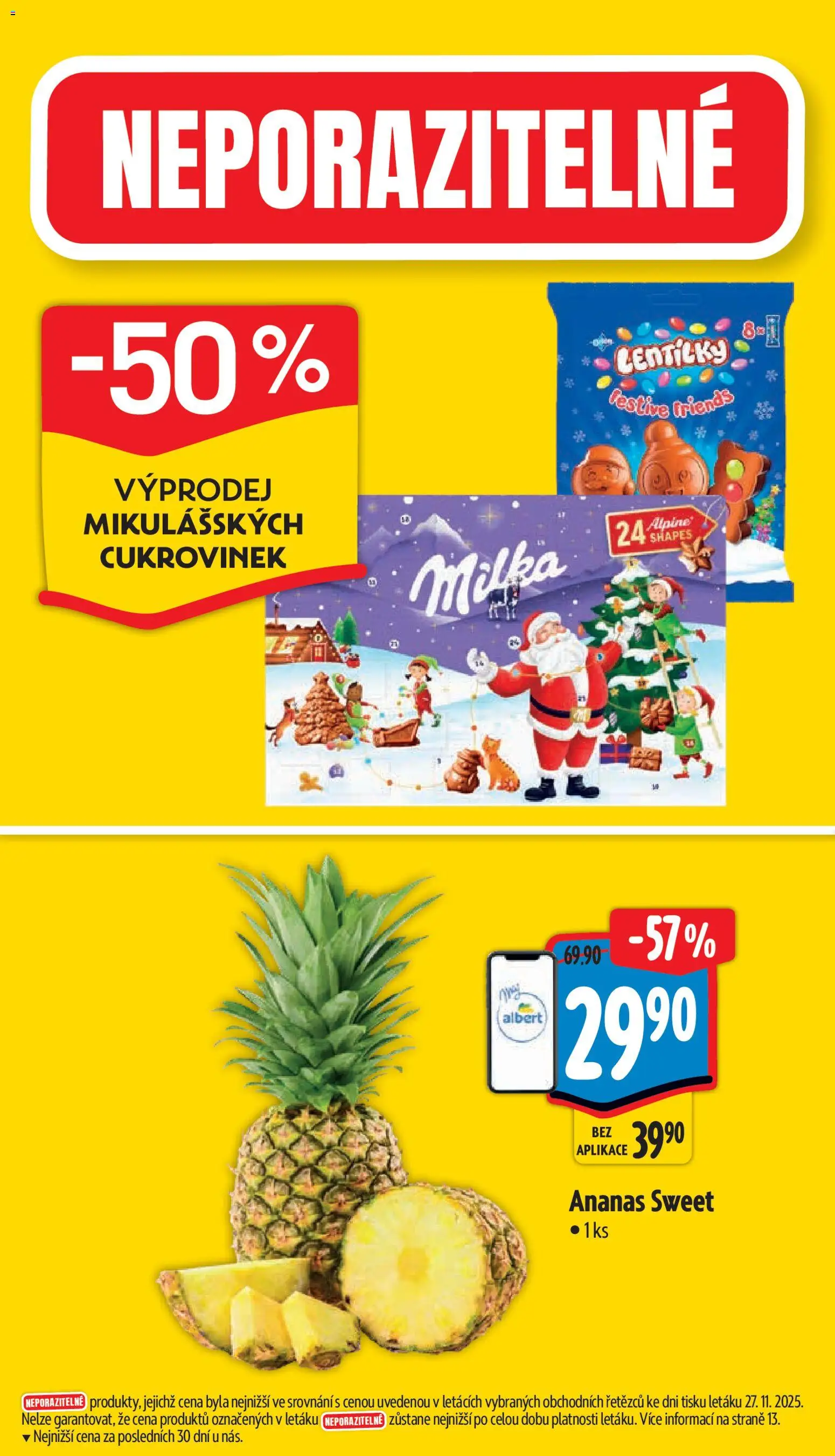 Albert leták - Supermarket od 03.12.2025 | Strana: 4 | Produkty: Milka, Ananas
