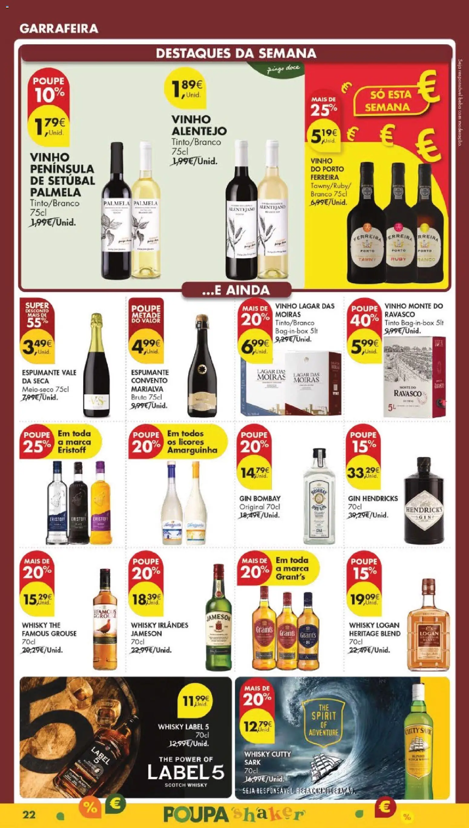 Pingo Doce folheto │ válido de 17.02.2026 | Página: 28 | Produtos: Whisky, Espumante, Vinho, Gin