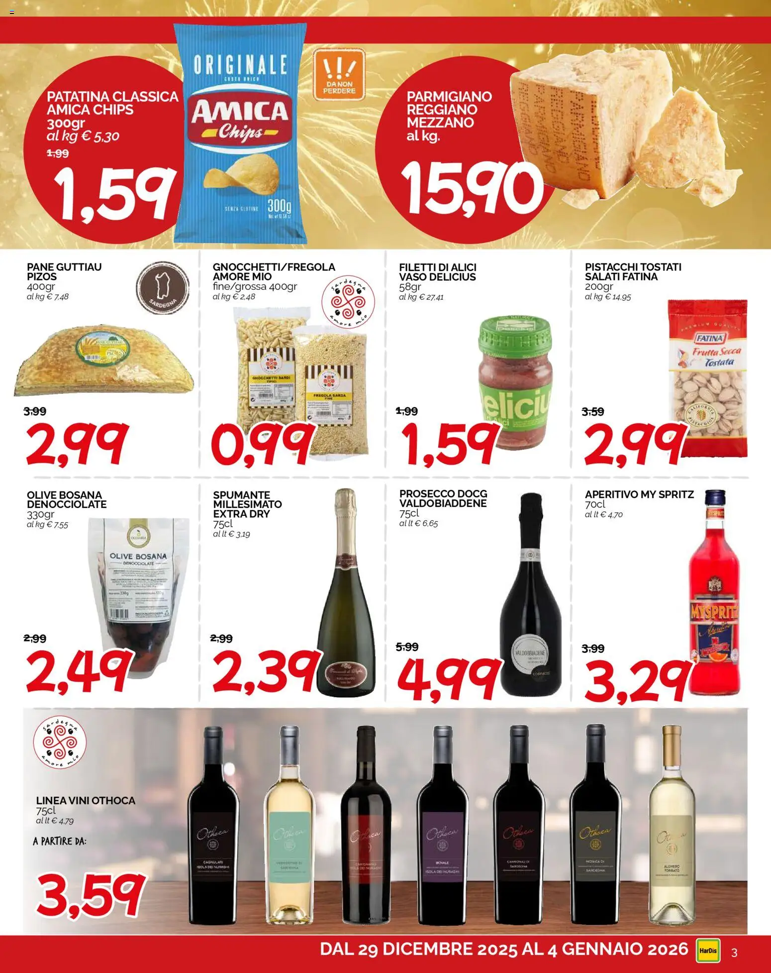Volantino HarDis del 29.12.2025 | Pagina: 3 | Prodotti: Frutta, Spumante, Vaso, Aperitivo