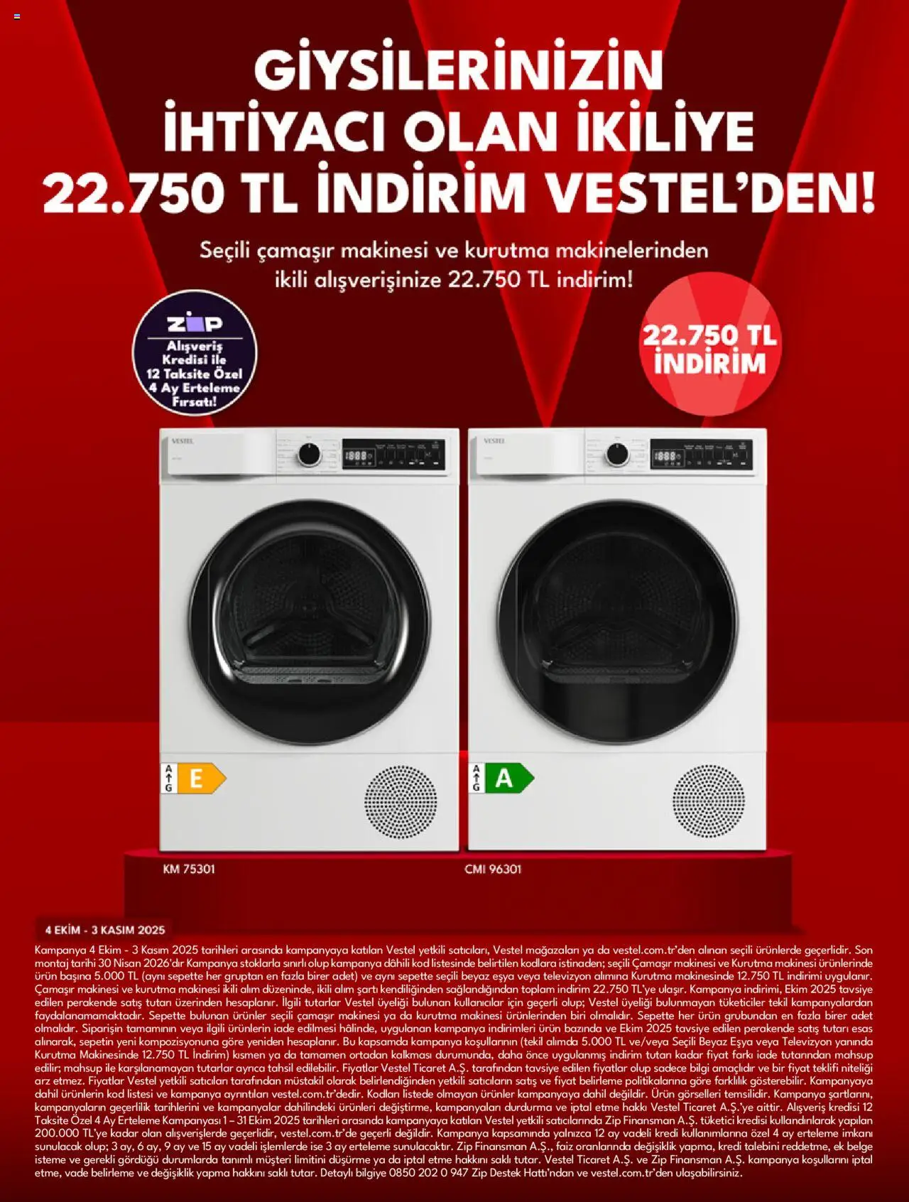 Vestel Katalog - 17.10.2025 tarihinden itibaren geçerlidir | Sayfa: 10 | Ürünler: Kurutma makinesi, Televizyon, Çamaşır makinesi