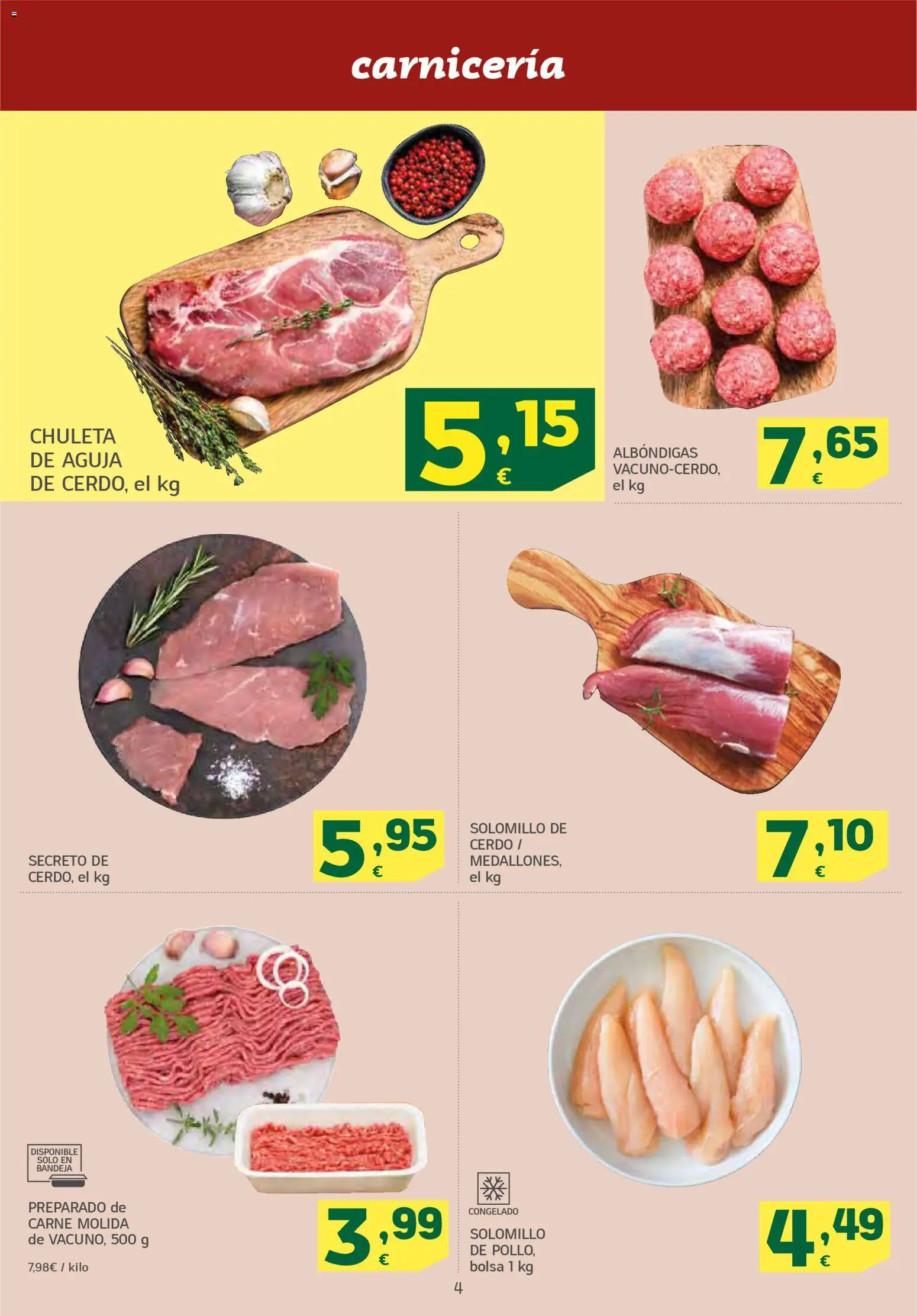 HiperDino folleto │ válido desde el 24.02.2026 | Página: 4 | Productos: Cerdo, Bolsa, Bandeja