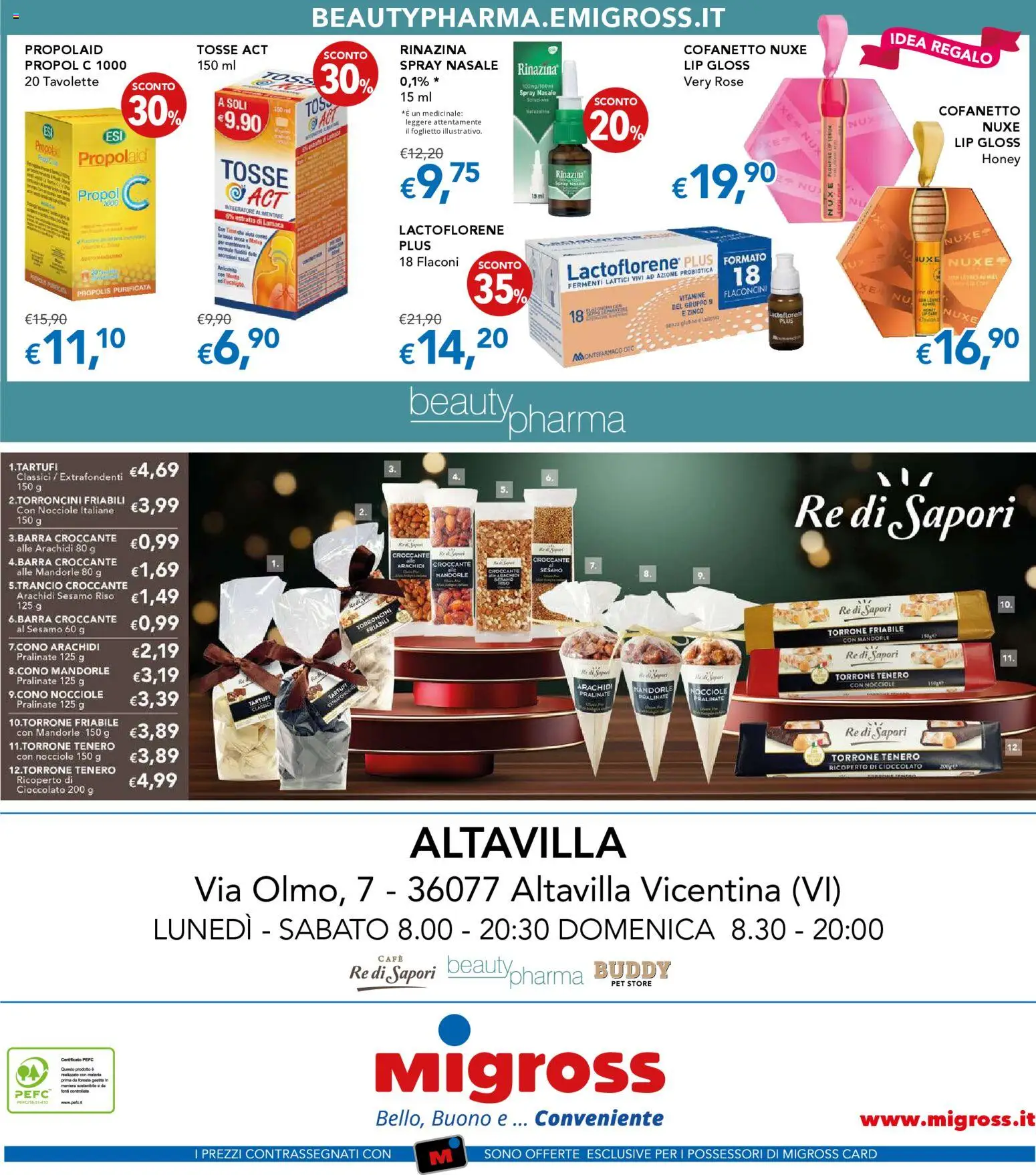 Volantino Migross del 04.12.2025 | Pagina: 20 | Prodotti: Cioccolato, Riso, Mandorle, Nocciole