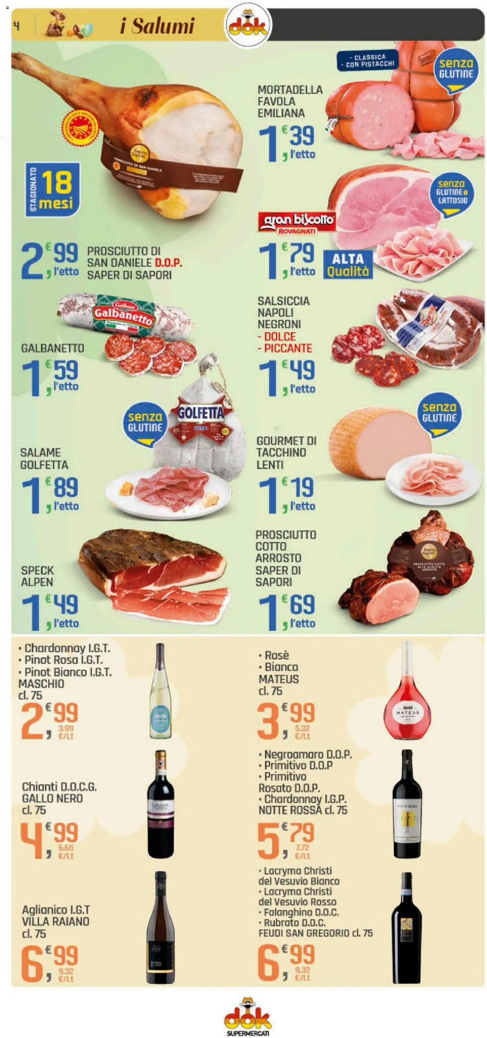 Volantino DOK del 26.03.2026 | Pagina: 4 | Prodotti: Speck, Tacchino, Prosciutto, Salsiccia