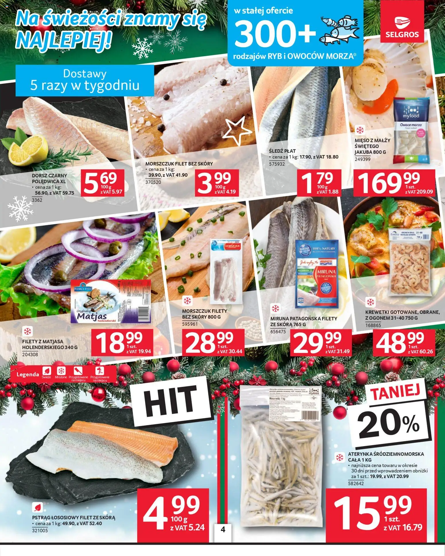 Selgros cash&carry Gazetka od 04.12.2025 | Strona: 4 | Produkty: Śledź, Mięso, Miruna, Dorsz czarny