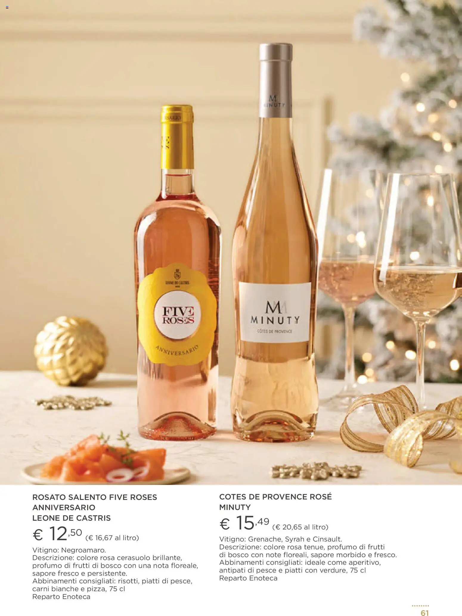 Volantino Esselunga S del 01.12.2025 | Pagina: 61 | Prodotti: Pesce, Enoteca, Profumo