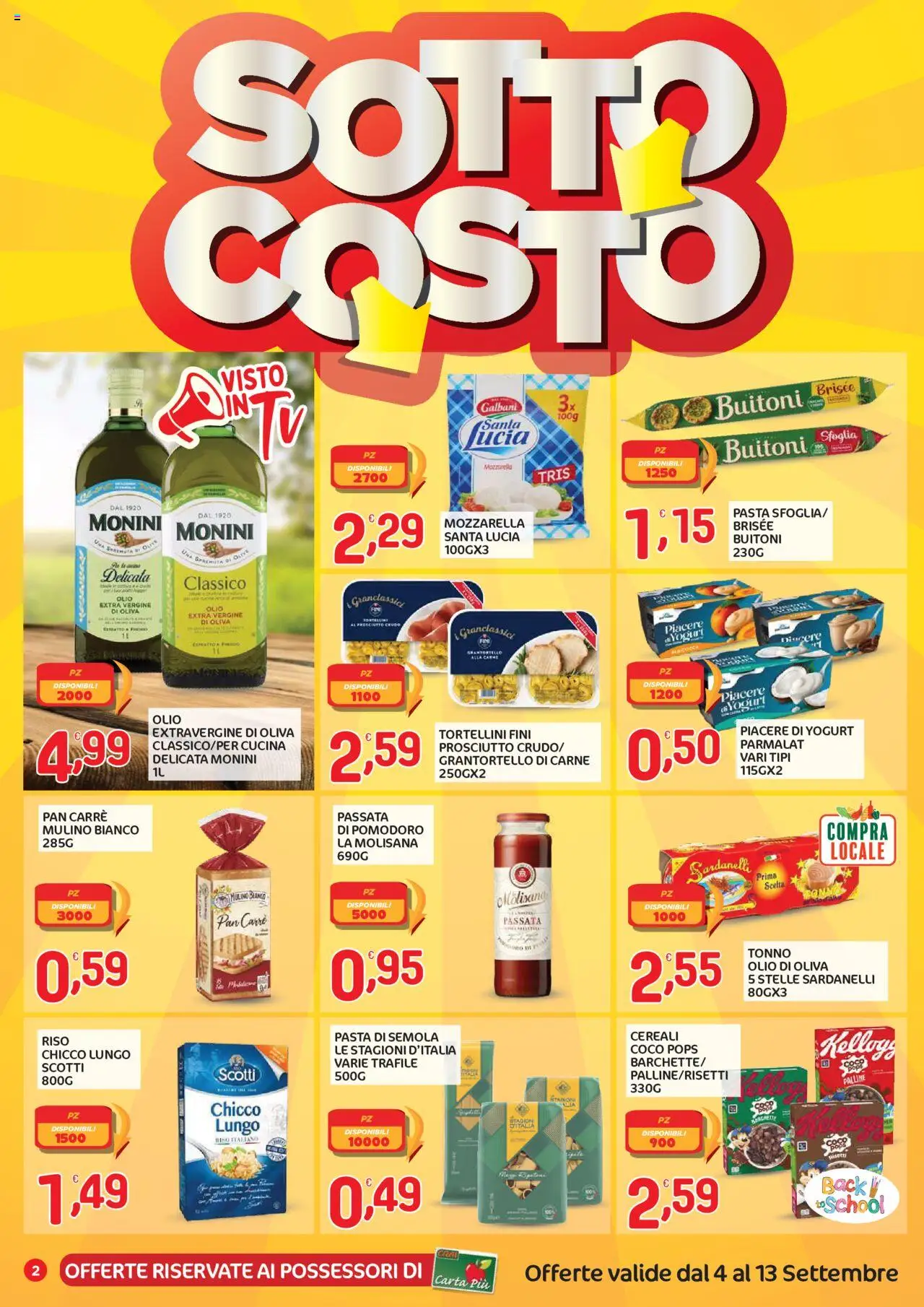 Volantino CRAI del 04.09.2025 | Pagina: 2 | Prodotti: Yogurt, Mozzarella, Pasta, Olio di Oliva
