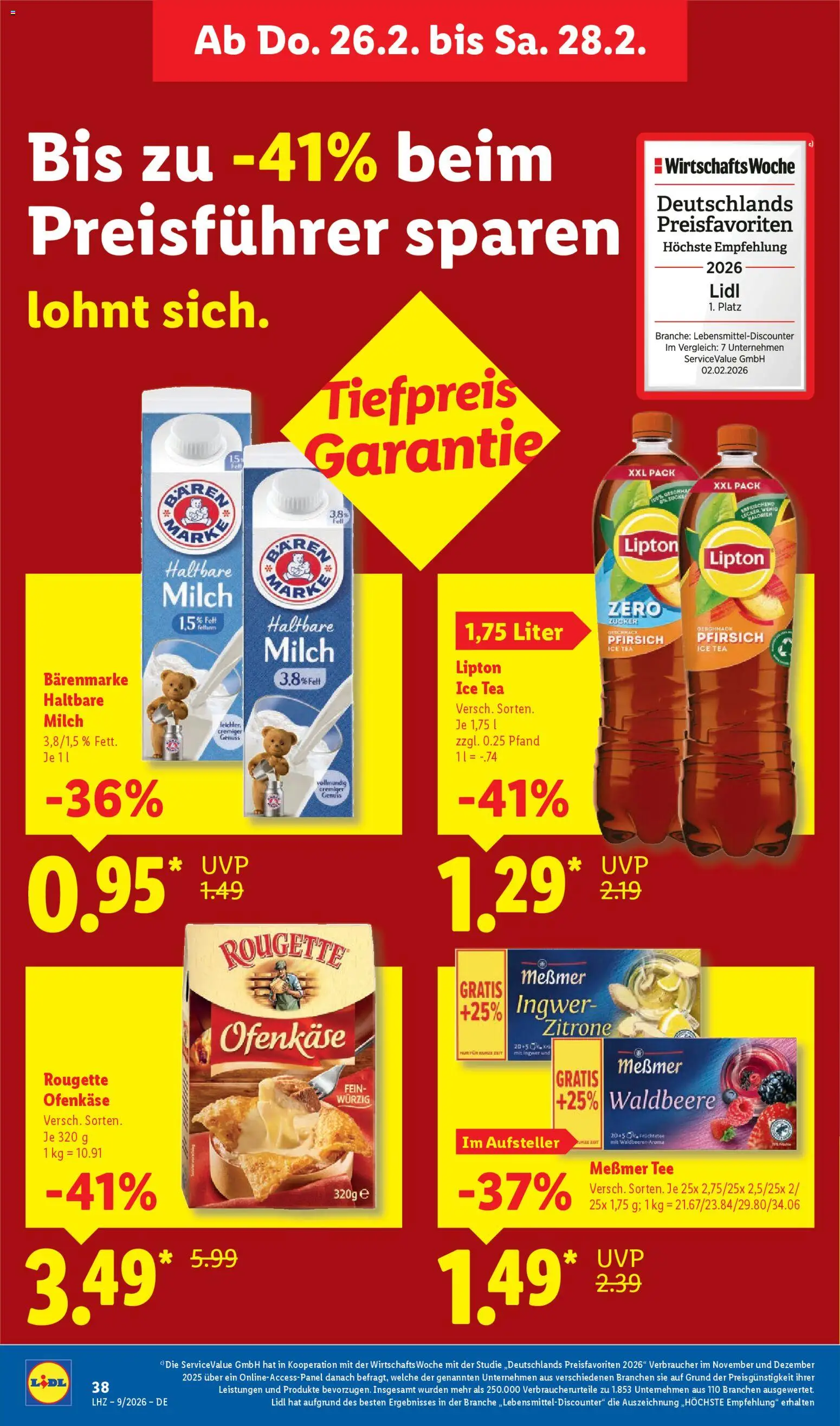 Lidl Prospekt Trier-West – gültig ab 23.02.2026 | Seite: 60 | Produkte: Milch, Zitrone, Pfirsich, Tee