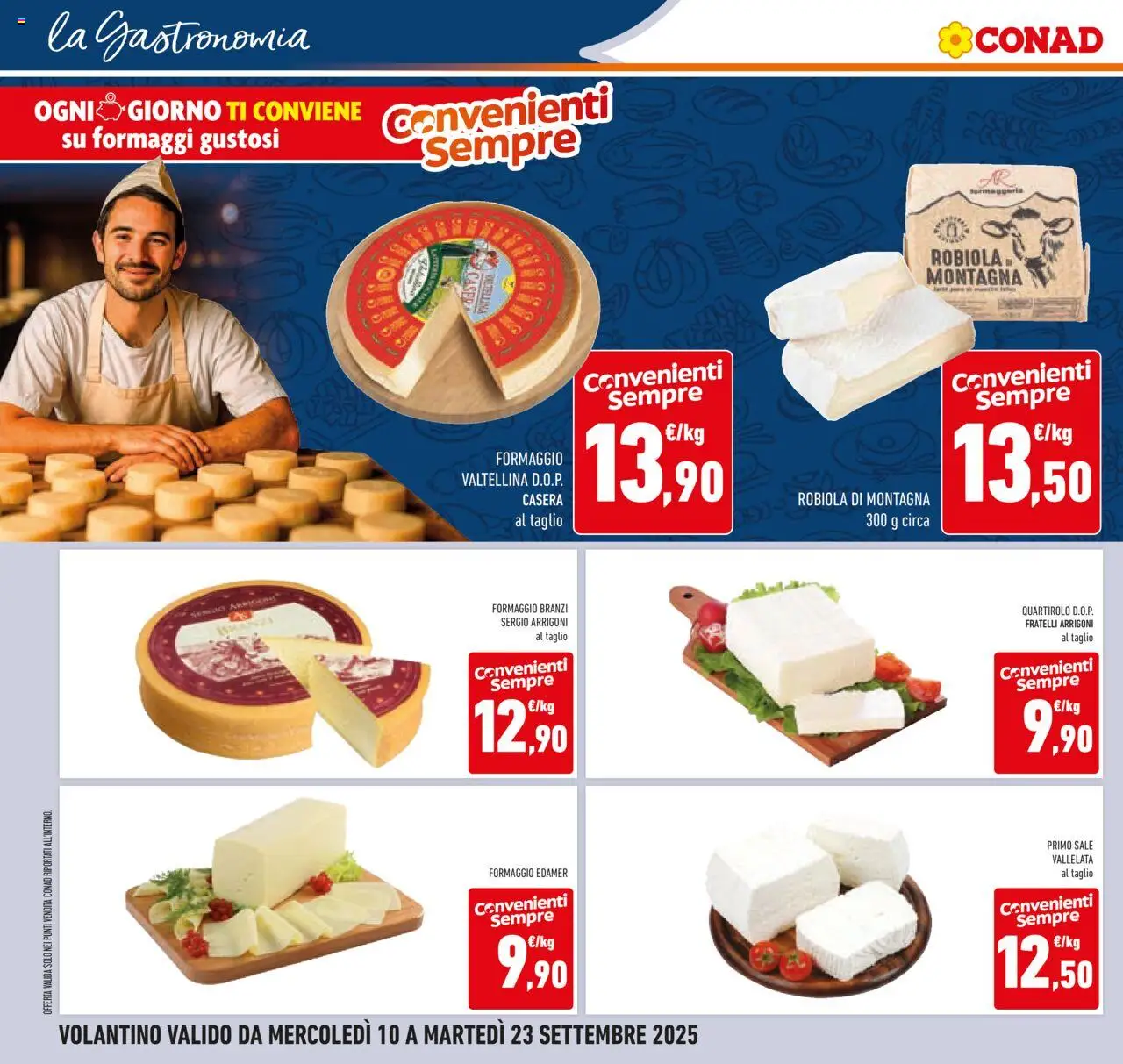 Volantino Conad del 10.09.2025 | Pagina: 16 | Prodotti: Sale, Formaggio, Robiola
