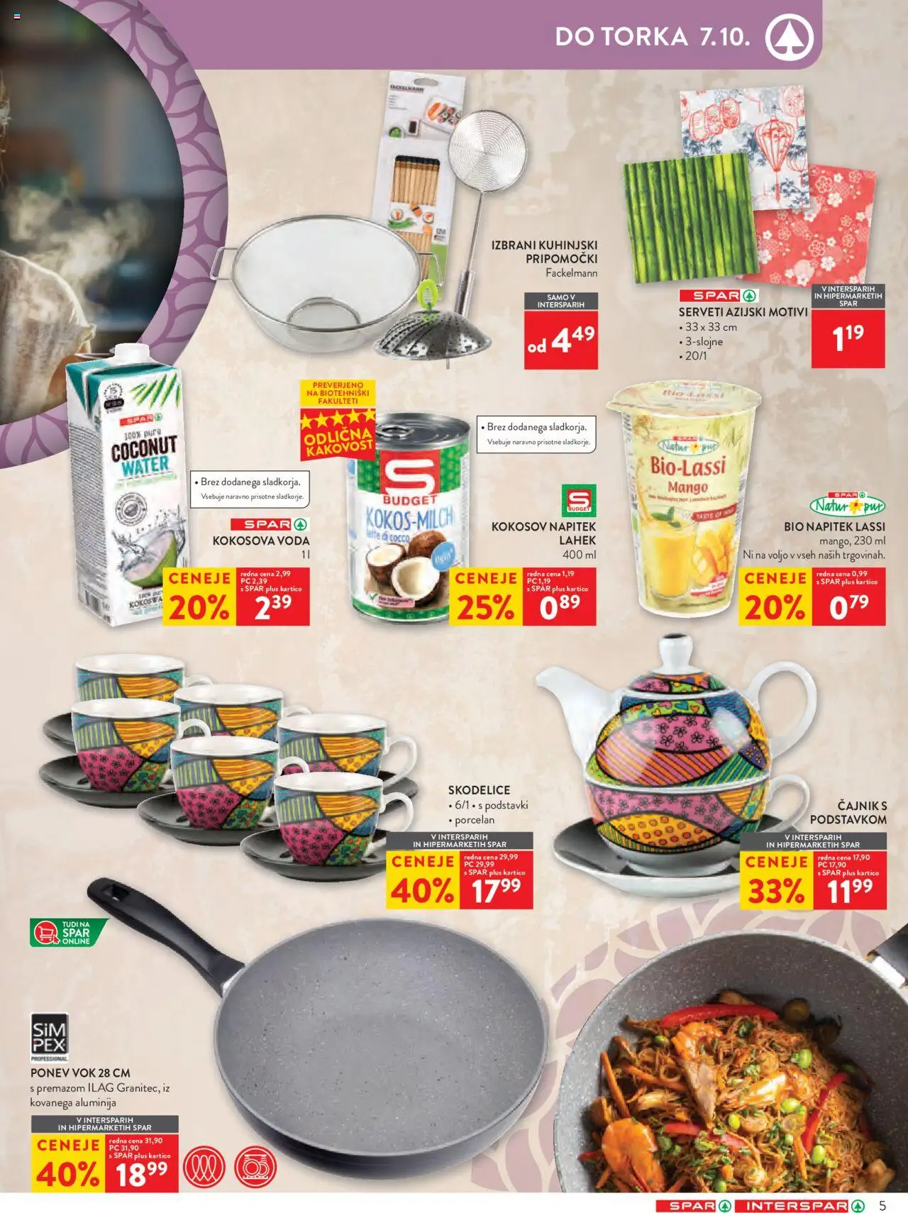 Novi Spar katalog ponudbe – veljaven od 01.10.2025 | Stran: 5 | Izdelki: Cajnik, Voda, Mango