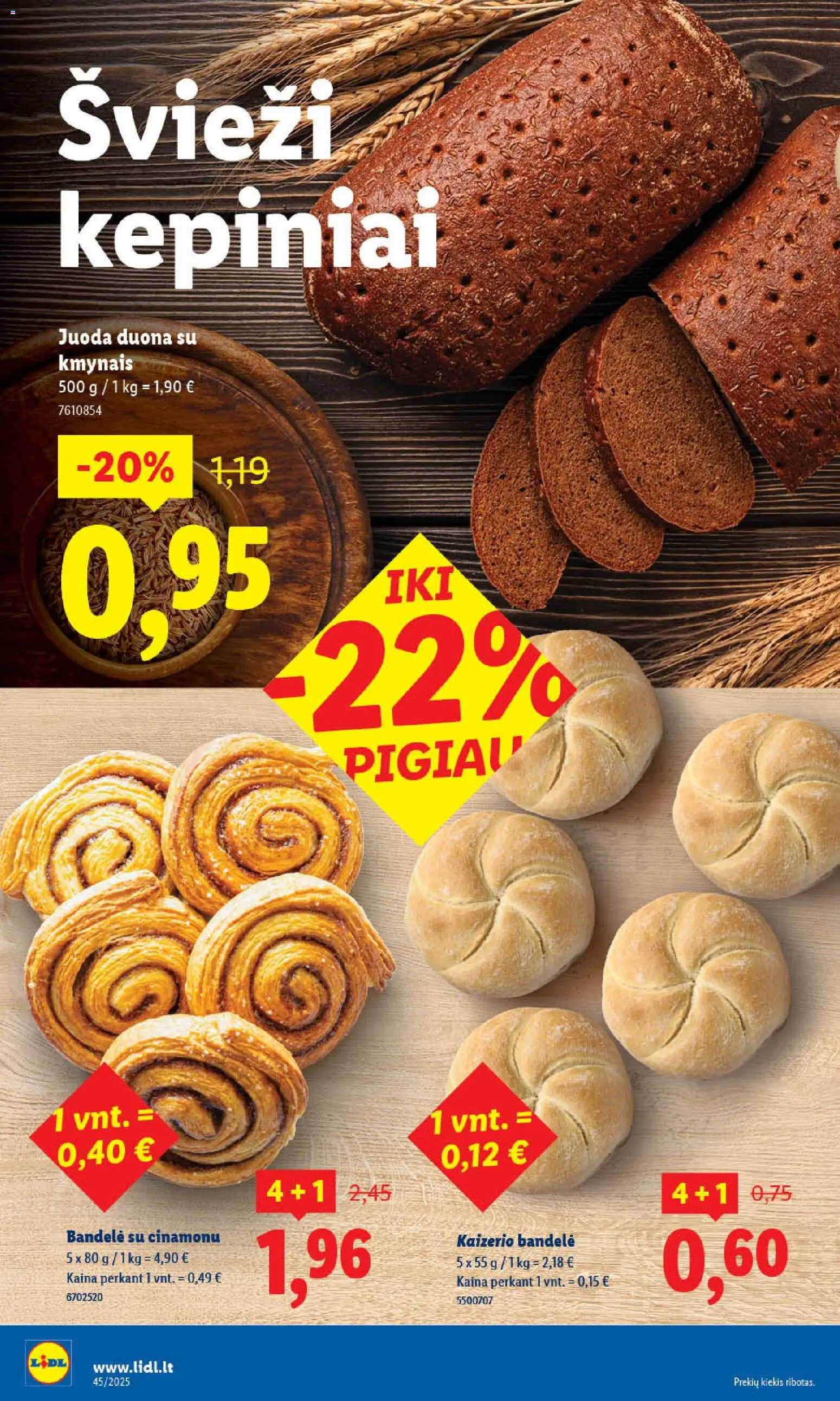 LIDL akcijos nuo 06.11.2025 | Puslapis: 4 | Prekių: Bandelė, Duona