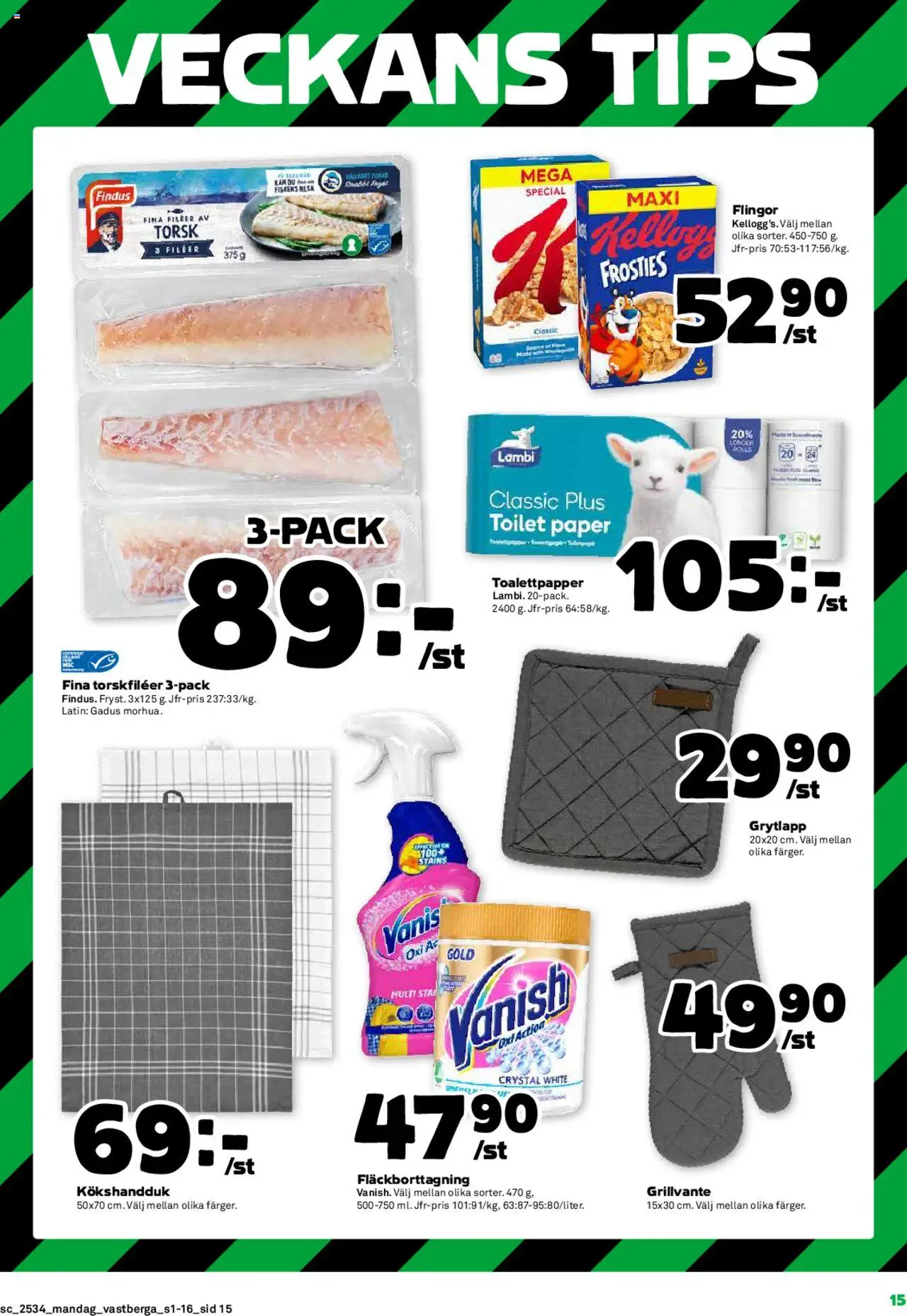 Coop Forum reklamblad aktuell från 18.08.2025 | Sida: 15 | Produkter: Toalettpapper, Fläckborttagning, Flingor