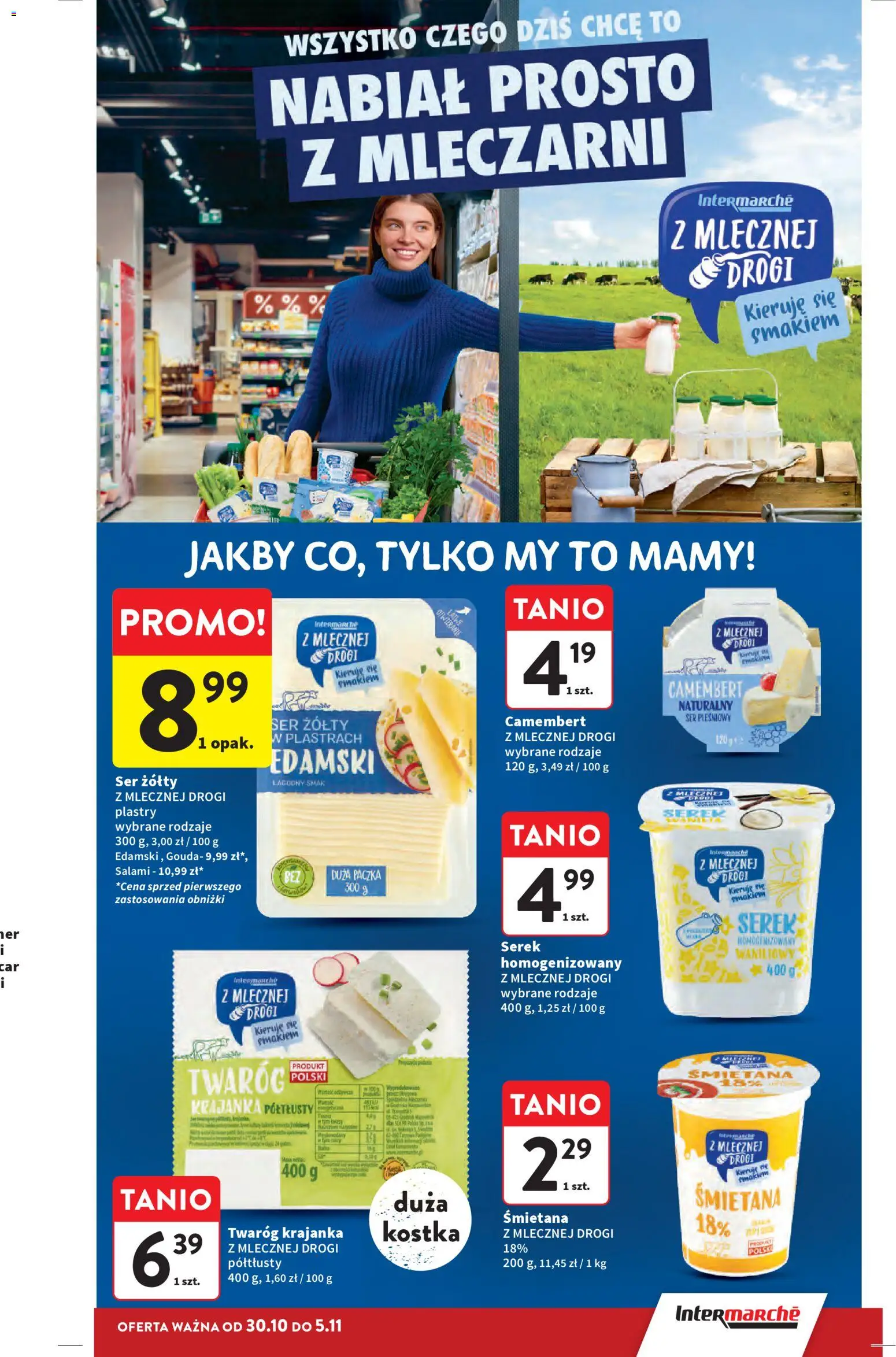 Intermarche Gazetka od 30.10.2025 | Strona: 27 | Produkty: Ser żółty, Ser pleśniowy, Ser, Salami