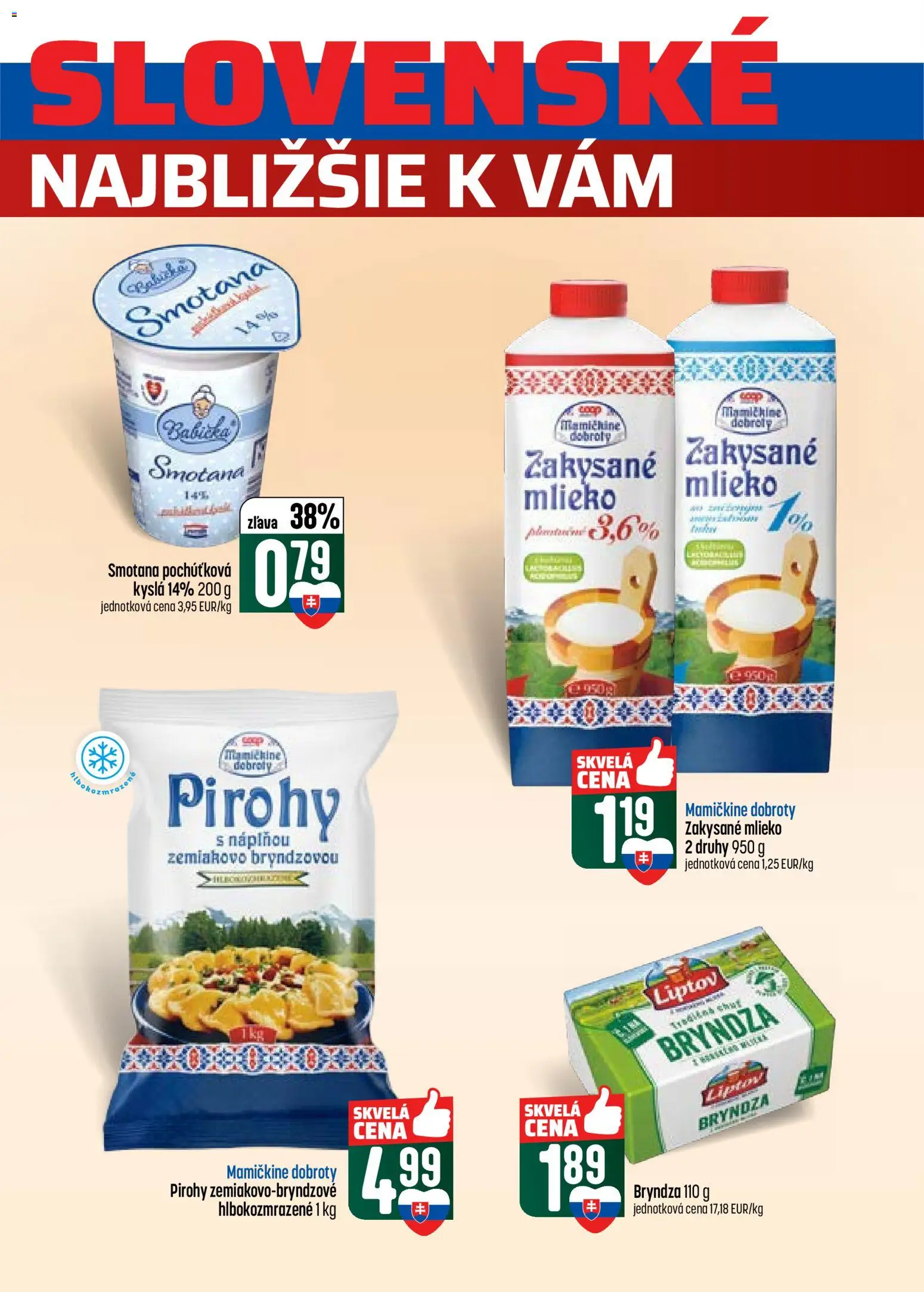 Nové COOP Jednota akcie – leták je platný od 15.01.2026 | Strana: 11 | Produkty: Mlieko, Pirohy, Bryndza, Zakysané mlieko