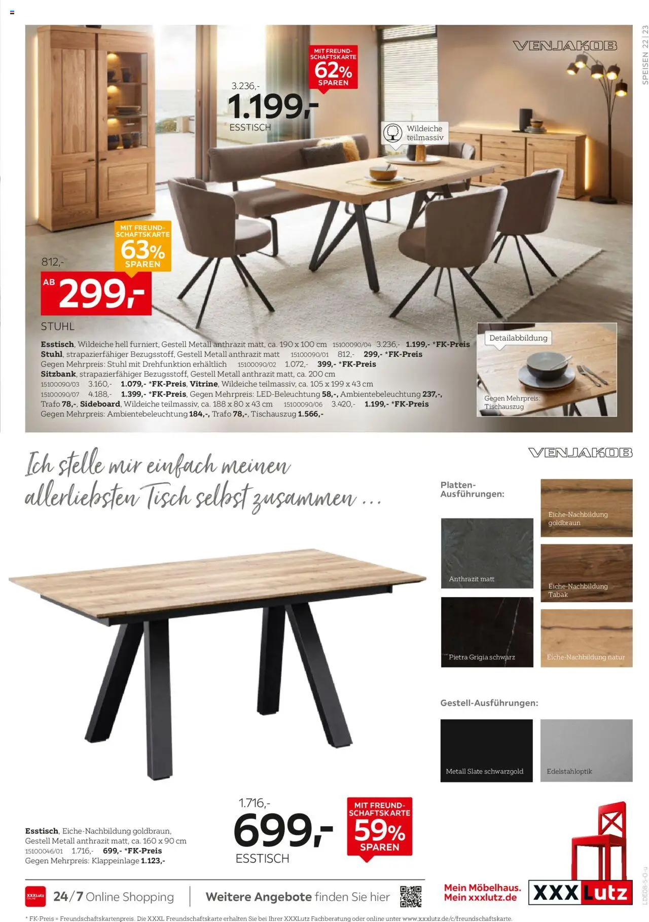 XXXL Lutz Wohntrends zum Bestpreis - gültig ab dem 04.08.2025 | Seite: 23 | Produkte: Esstisch, Tisch, Stuhl
