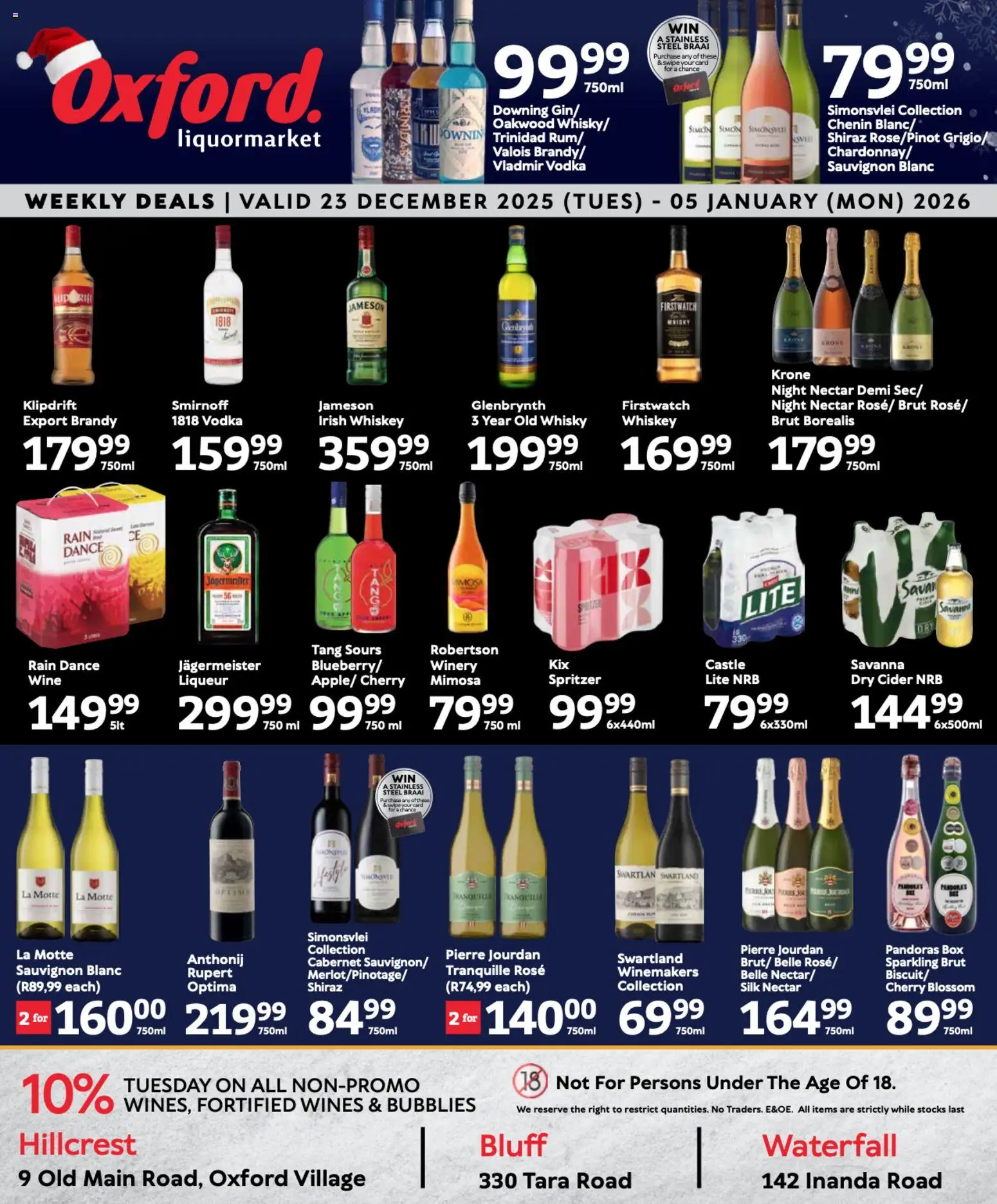 New Oxford Freshmarket catalogue – valid from 23.12.2025 | Page: 1 | Products: Box, Brandy, Wine, Vodka