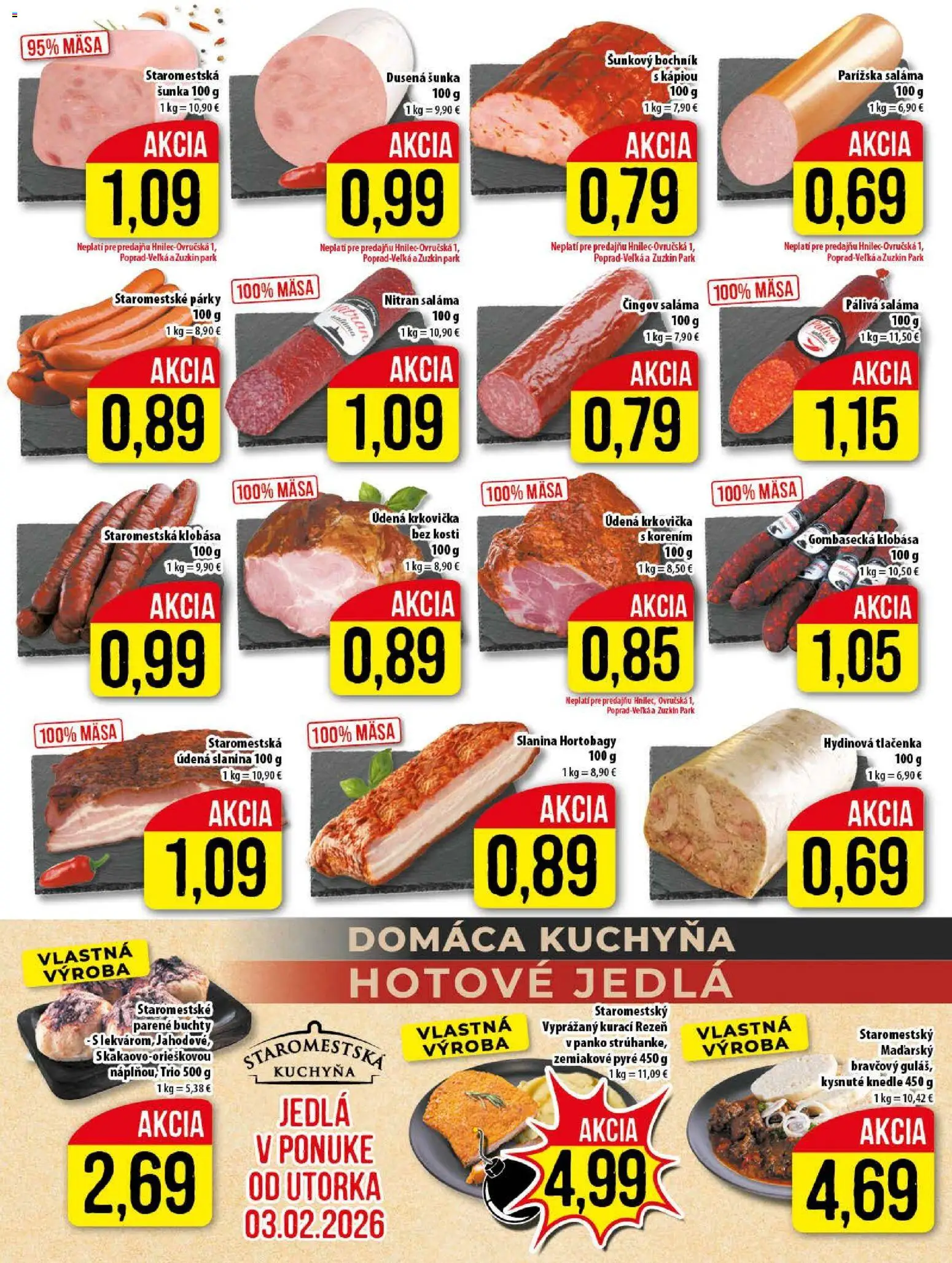 Nové Klas akcie – leták je platný od 02.02.2026 | Strana: 5 | Produkty: Kuchyňa, Slanina, Párky
