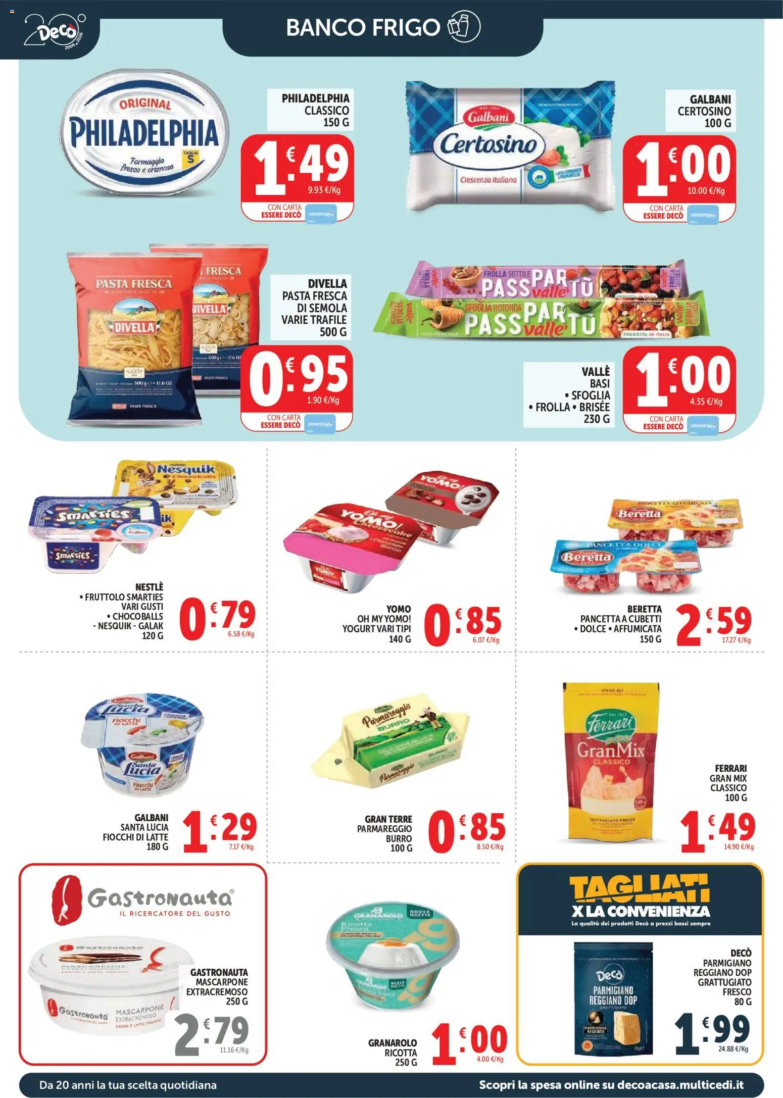 Volantino Decò del 17.03.2026 | Pagina: 8 | Prodotti: Yogurt, Formaggio, Mascarpone, Crescenza