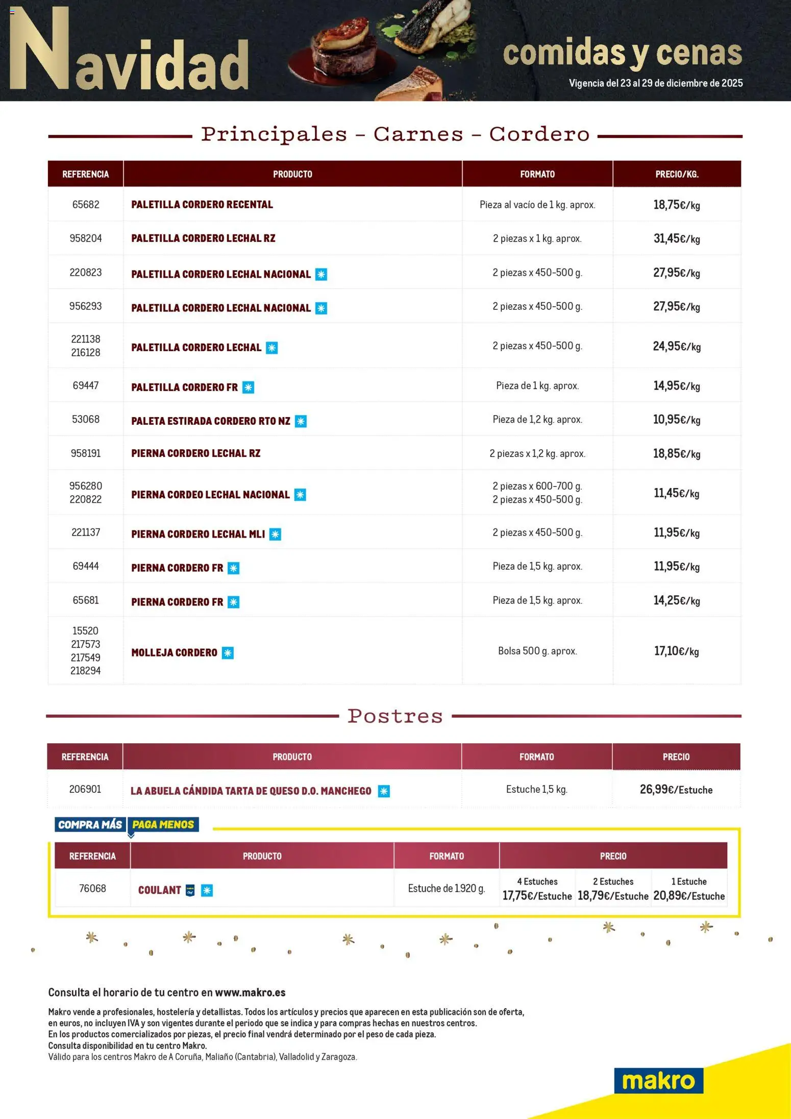 Makro - Menú Navidad Norte │ válido desde el 23.12.2025 | Página: 4 | Productos: Queso, Bolsa, Peso, Φίλτρο καφέ