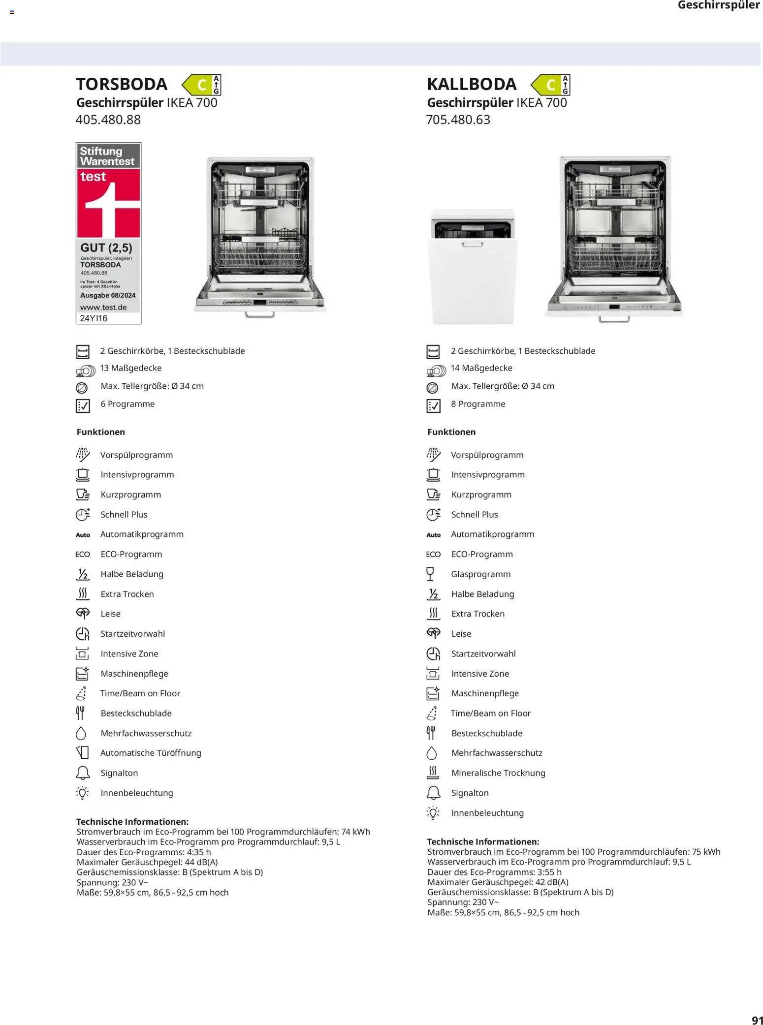 Ikea Elektrogeräte – gültig ab 10.04.2026 | Seite: 91 | Produkte: Geschirrspüler