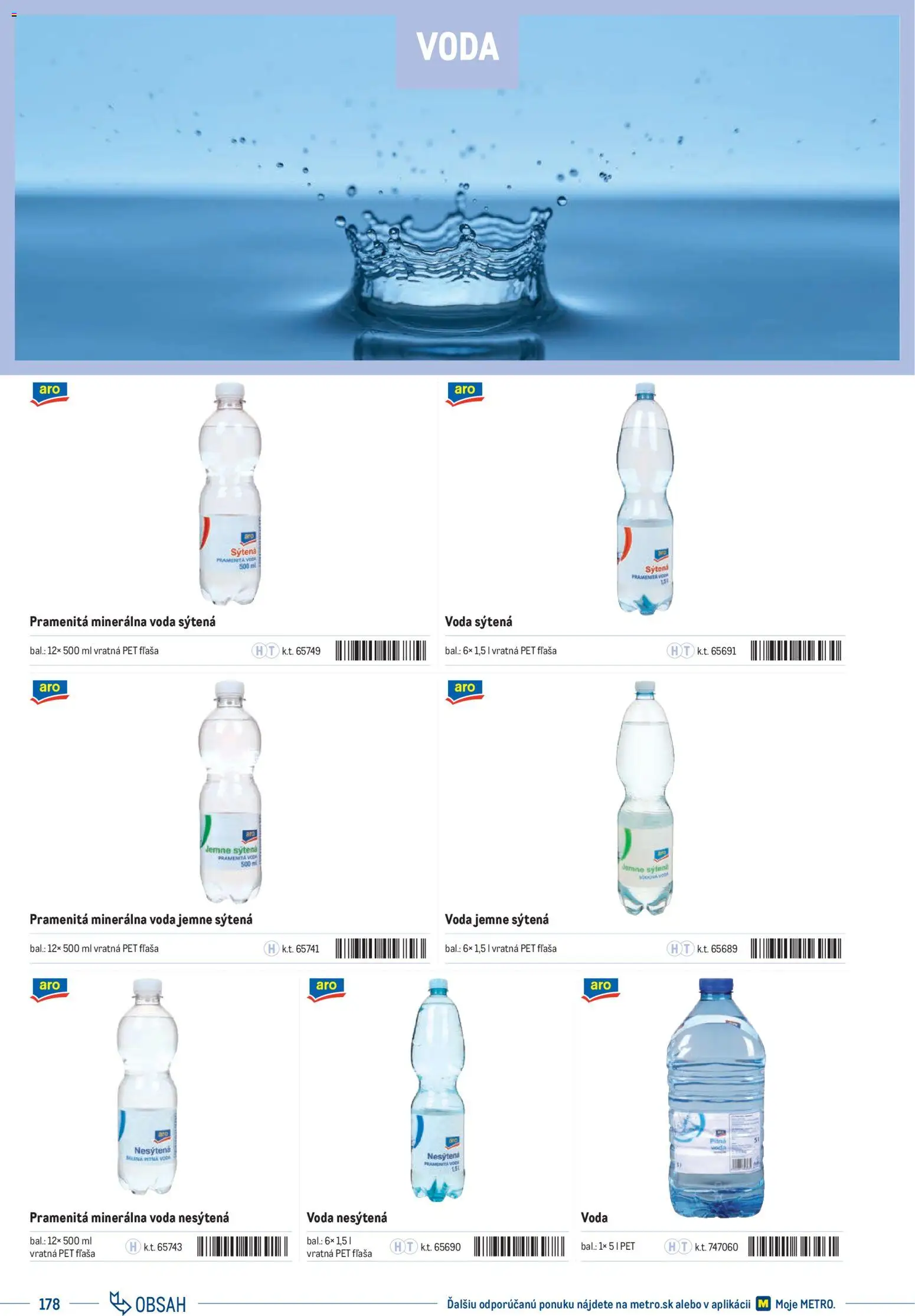 Nové Metro akcie – leták je platný od 01.01.2025 | Strana: 178 | Produkty: Voda, Minerálna voda